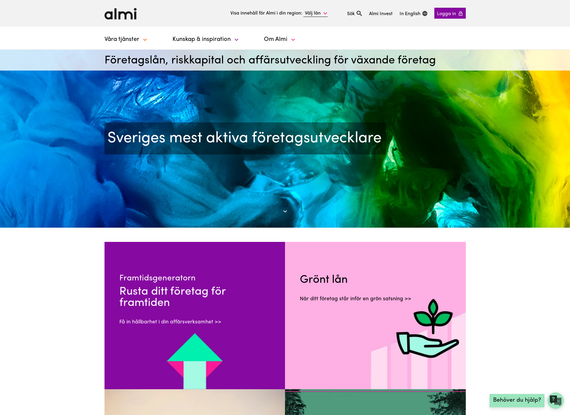 Skärmdump för almiforetagspartner.fi