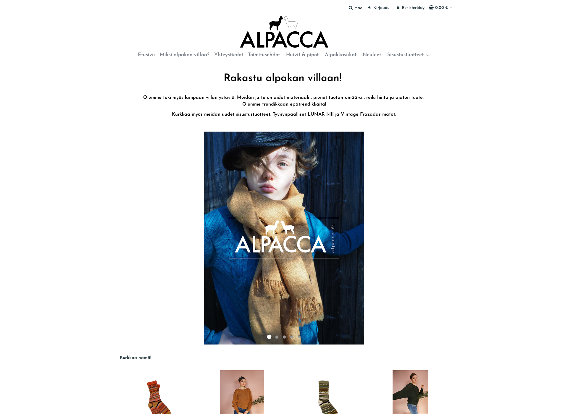 Skärmdump för alpacca.fi