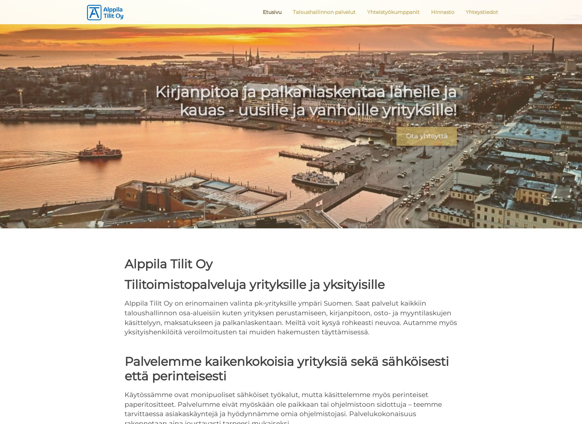 Skärmdump för alppilatilit.fi