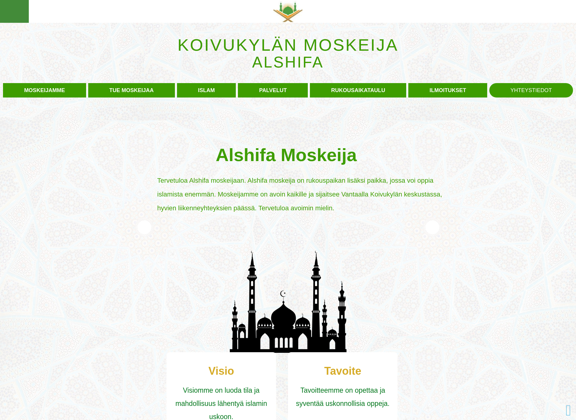 Skärmdump för alshifa.fi