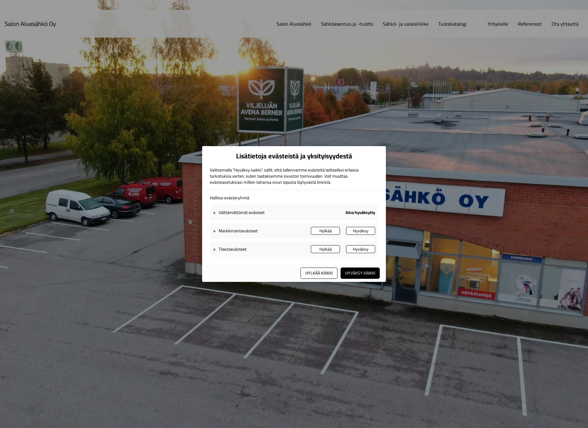 Screenshot for aluesahko.fi