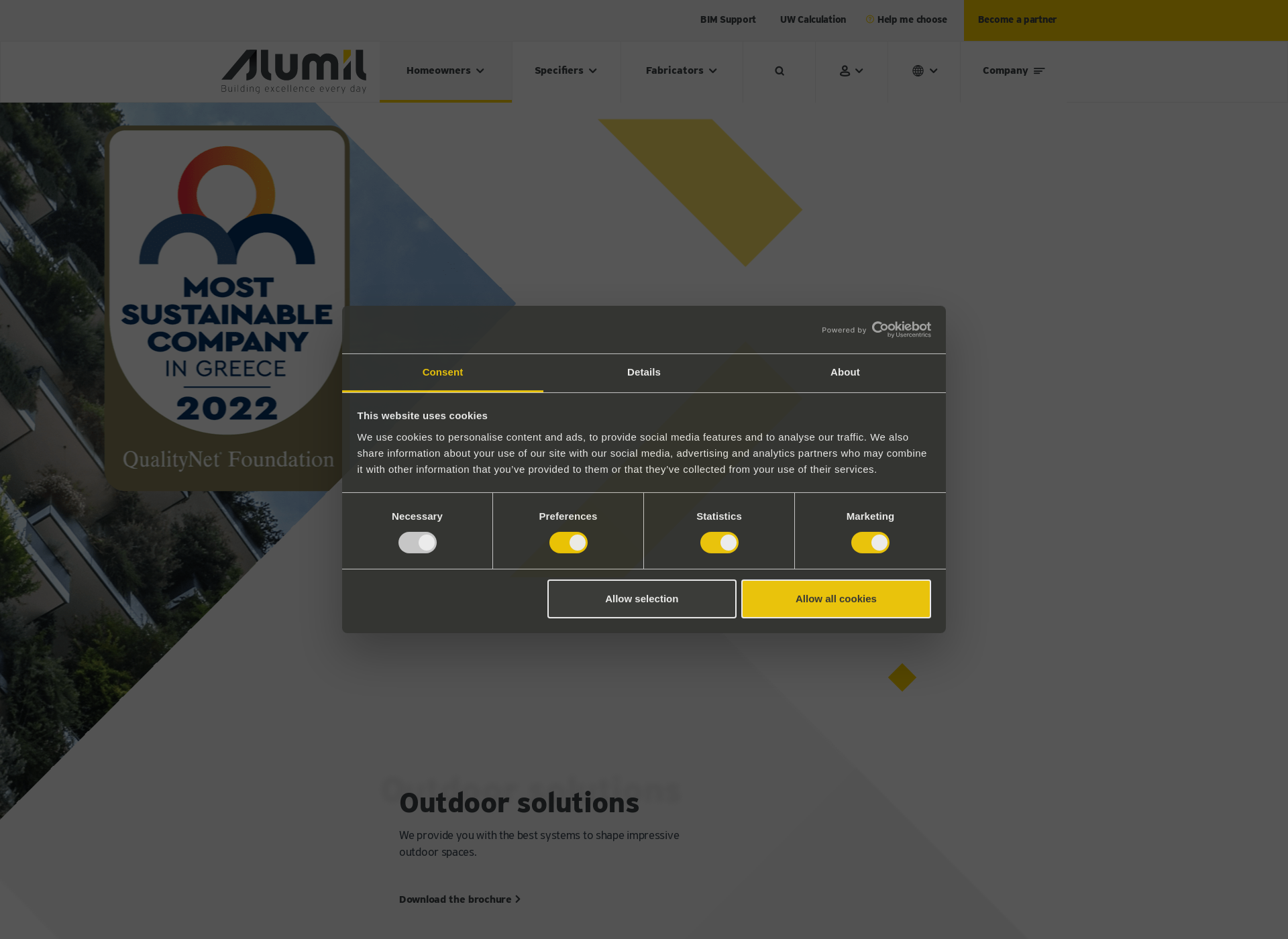 Screenshot for alumil.fi