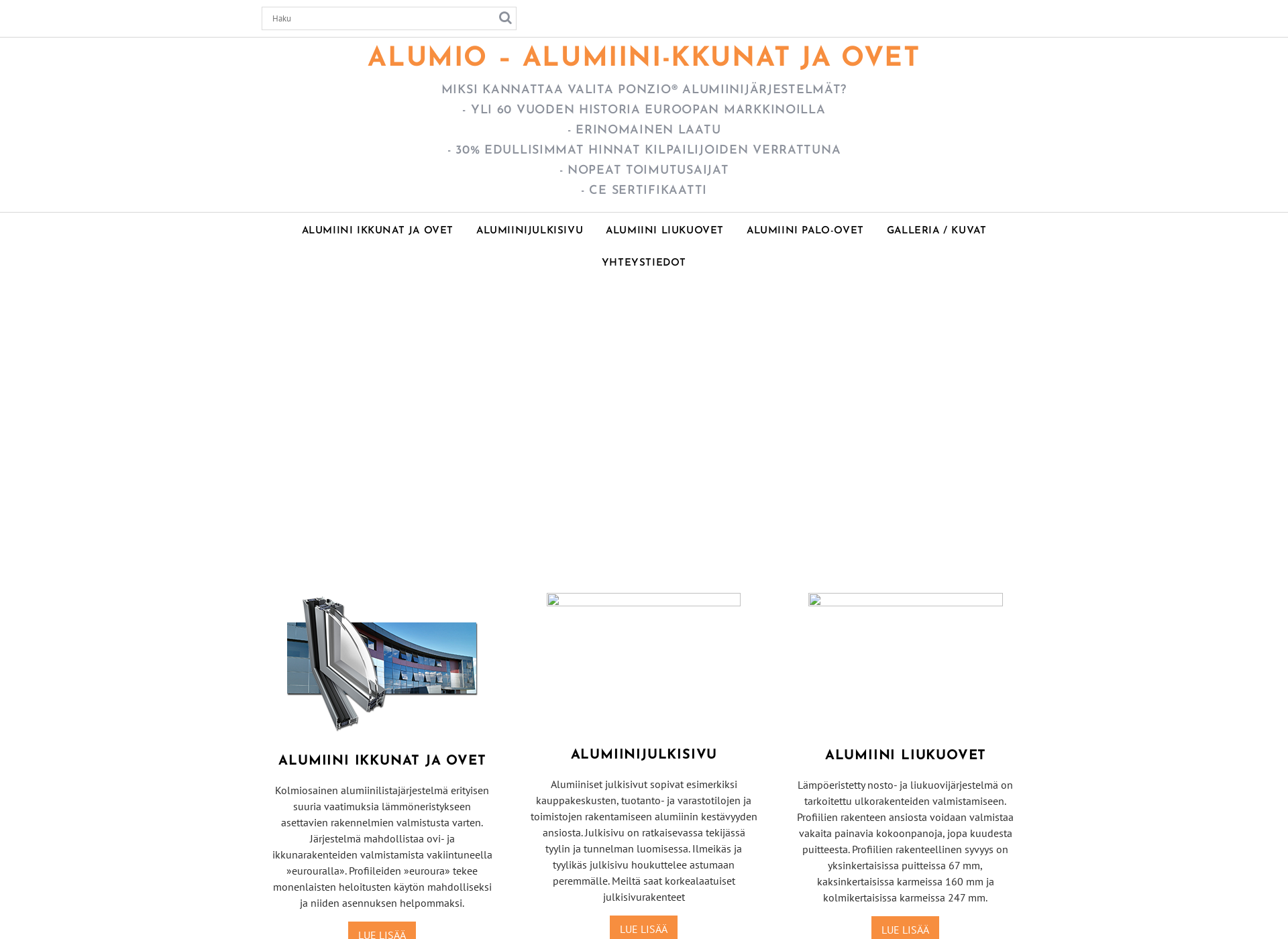 Screenshot for alumio.fi