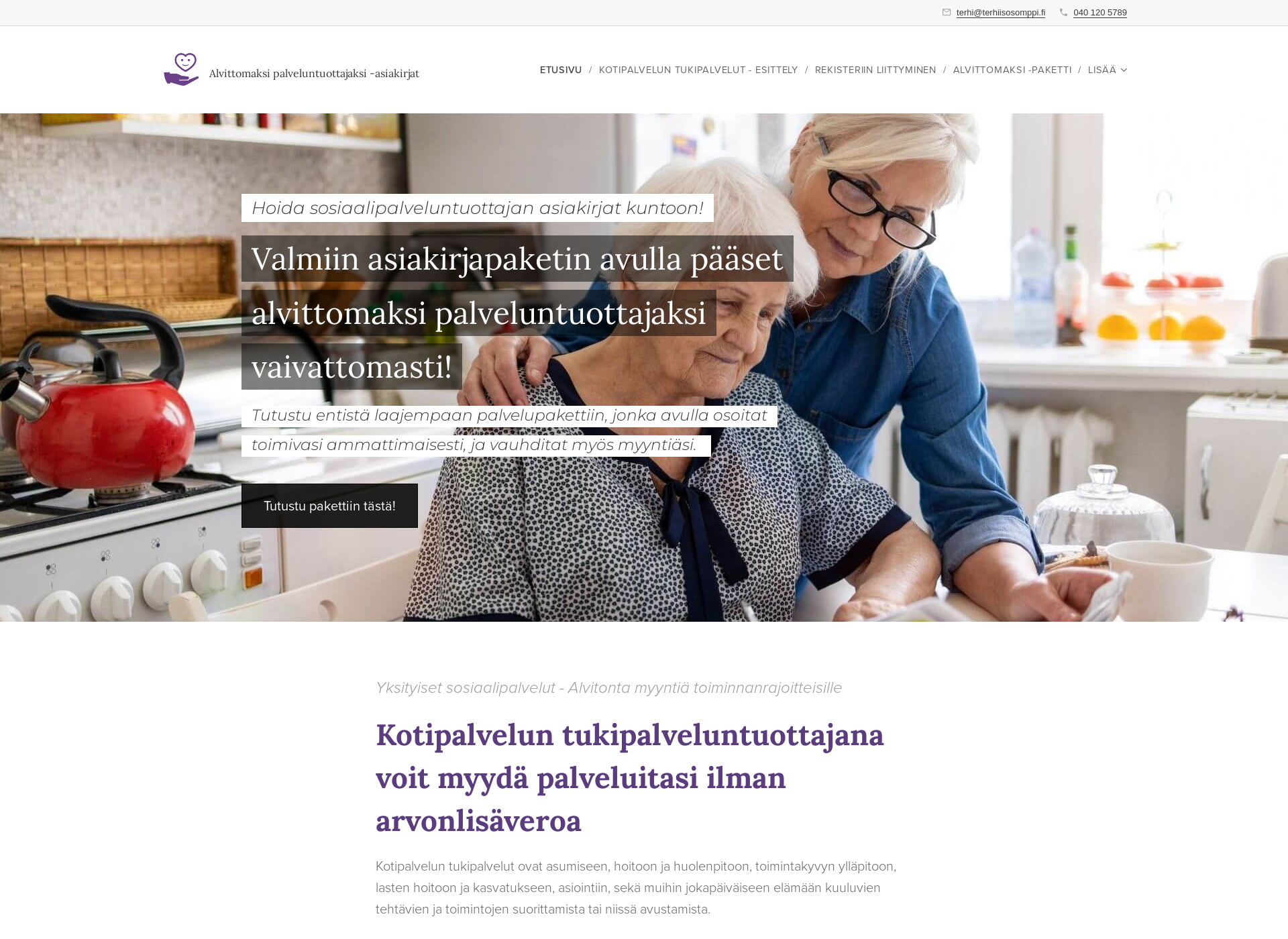 Screenshot for alvittomaksipalveluntuottajaksi.fi