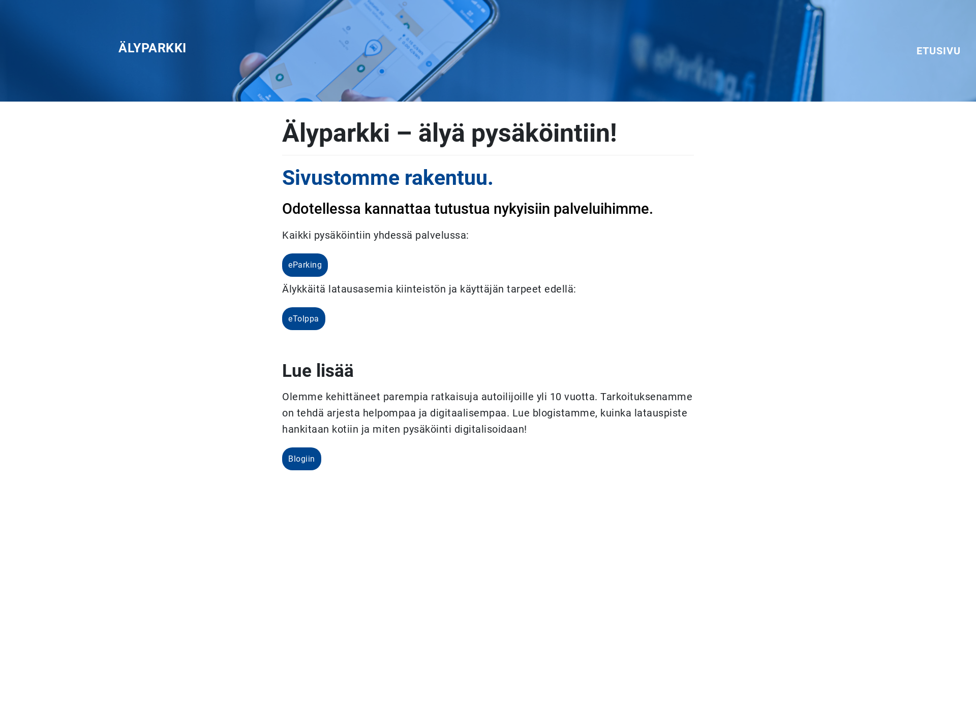 Skärmdump för alyparkki.fi