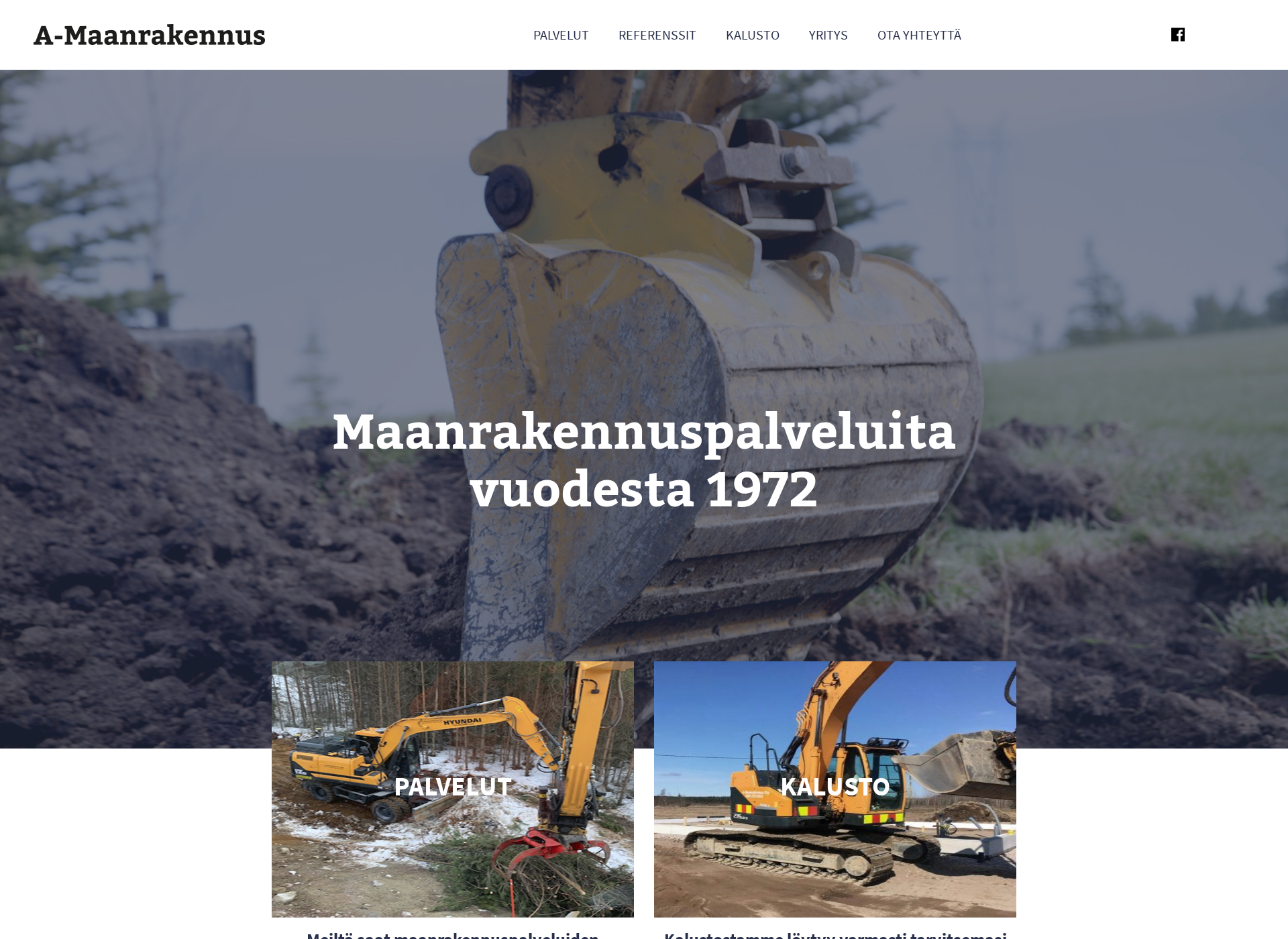 Skärmdump för amaanrakennus.fi
