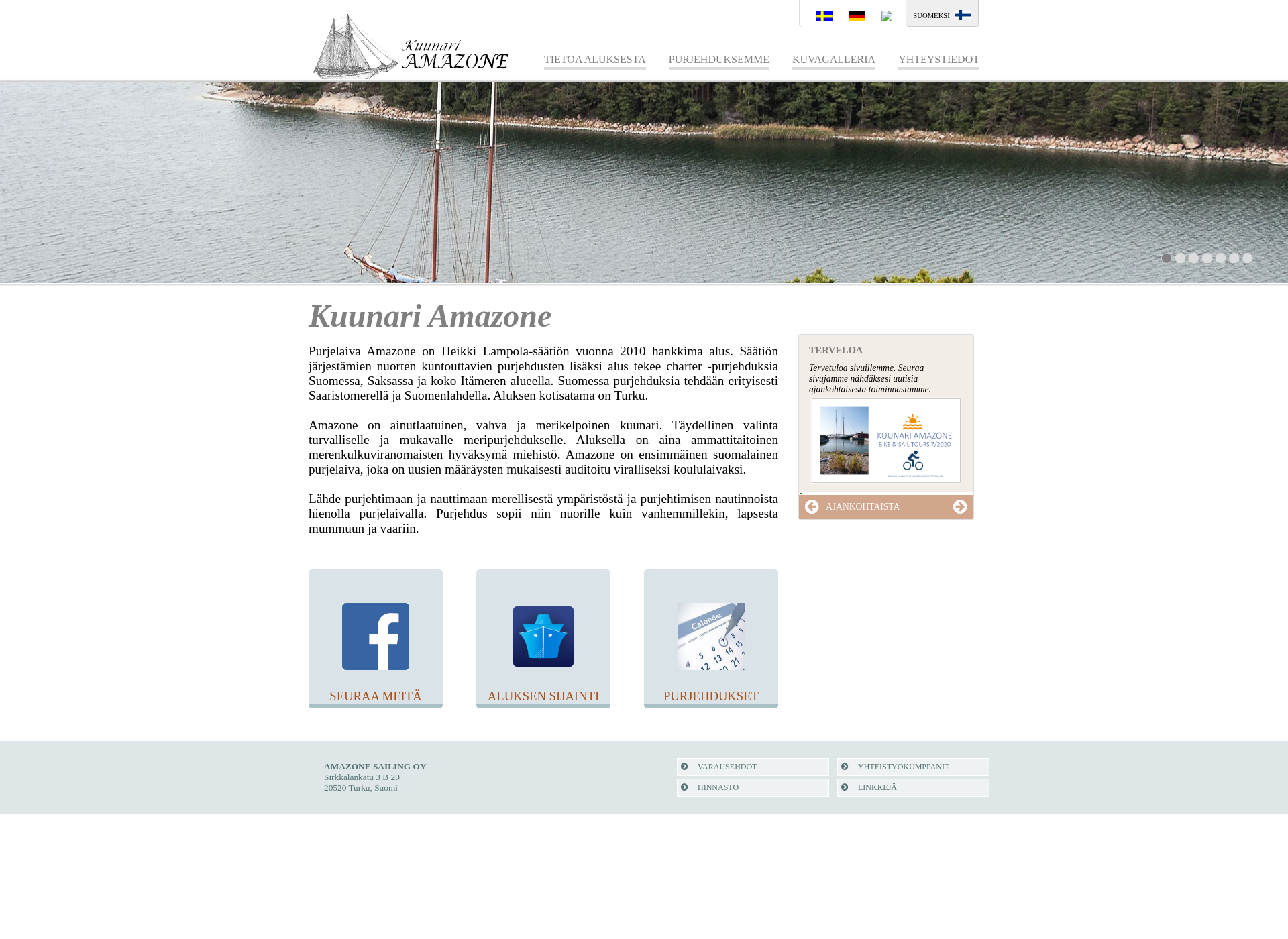 Screenshot for amazonesailing.fi