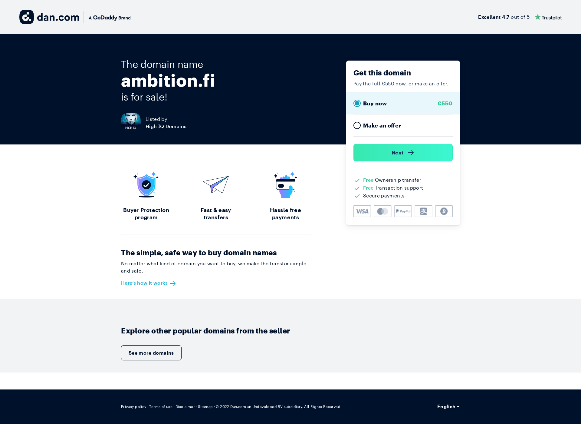 Screenshot for ambition.fi