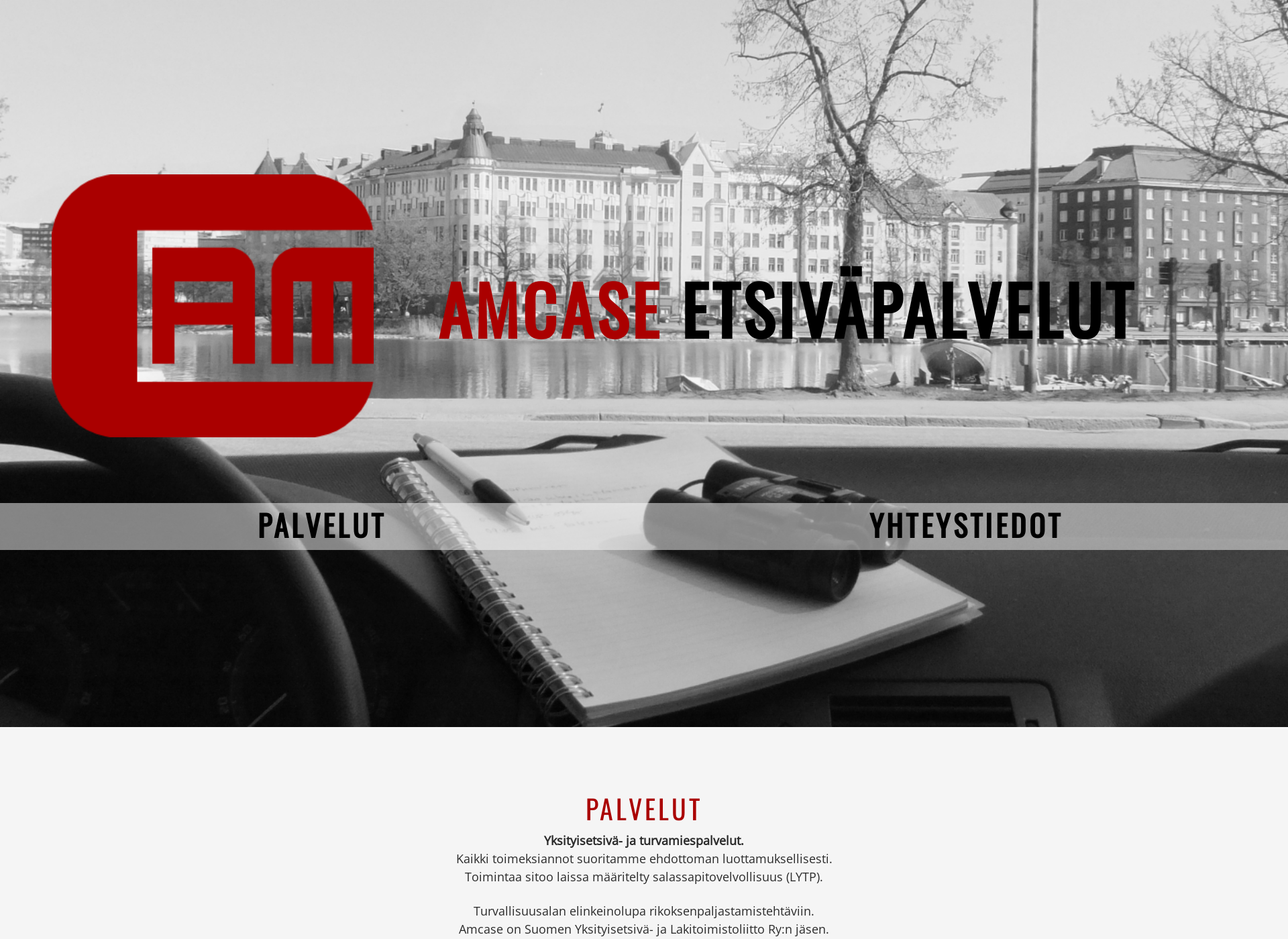 Skärmdump för amcase.fi