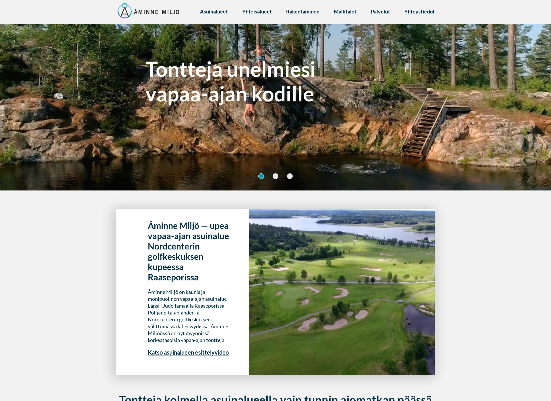 Skärmdump för aminnemiljo.fi