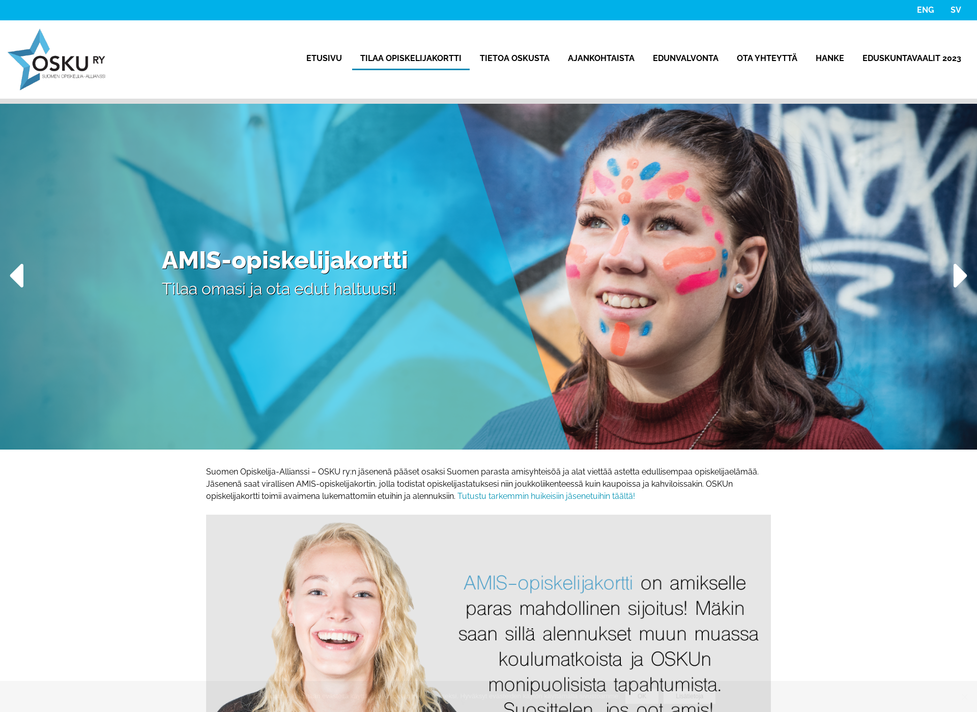 Screenshot for amiskortti.fi
