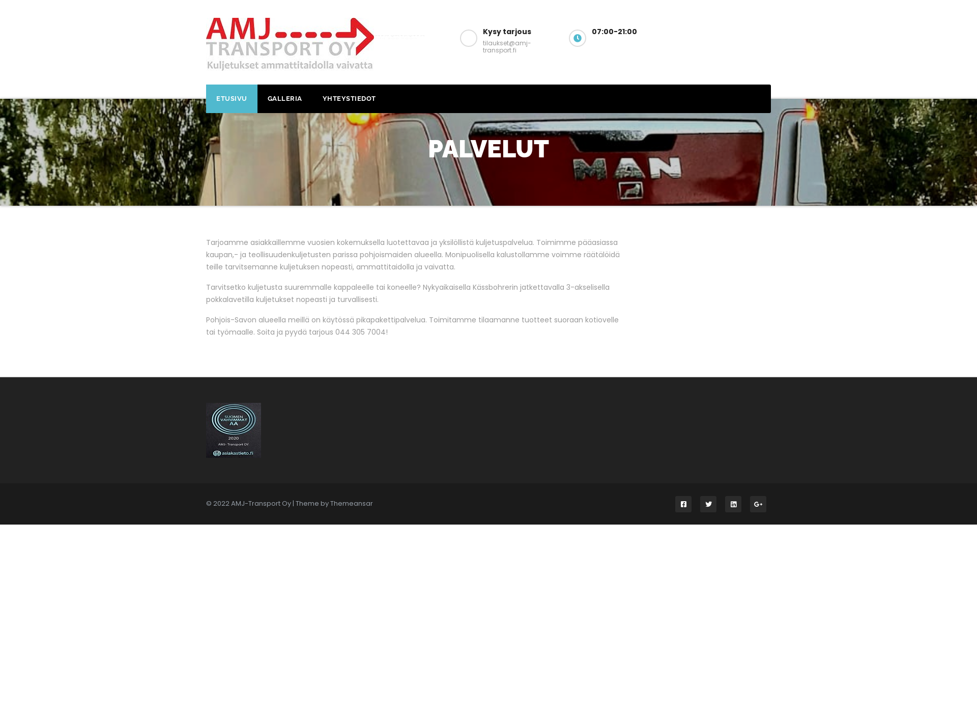 Screenshot for amj-transport.fi