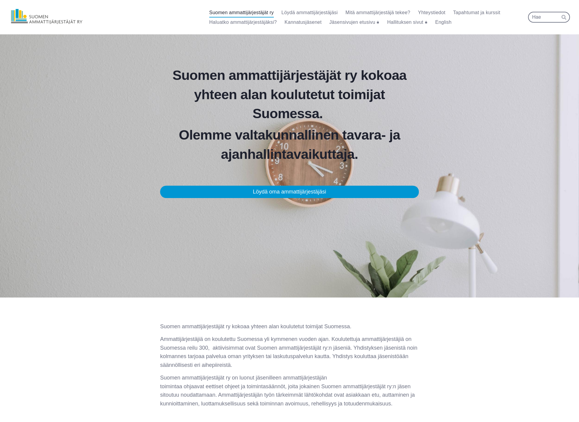 Screenshot for ammattijarjestajat.fi