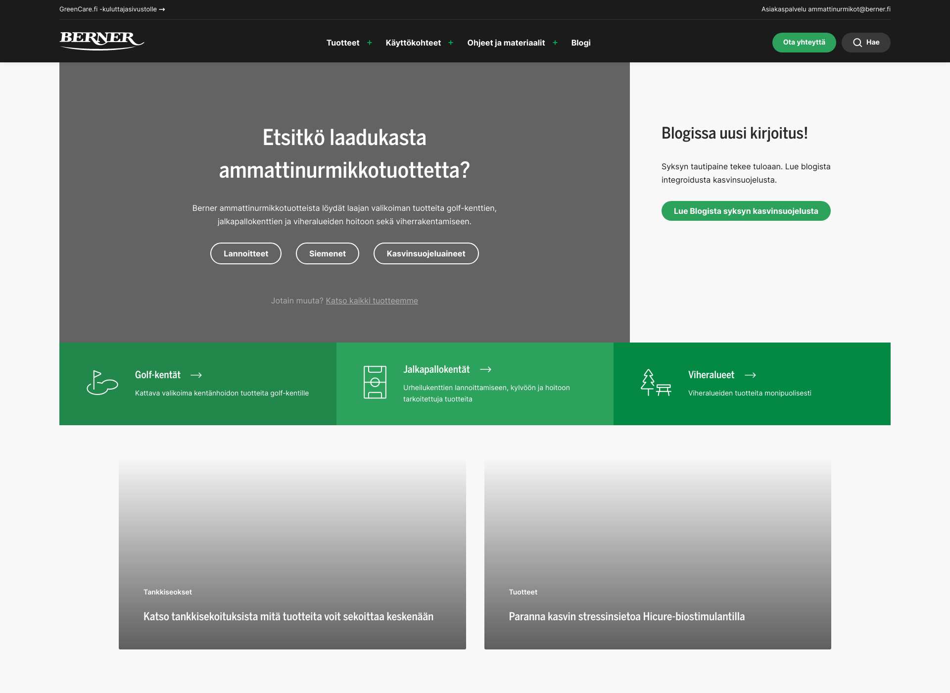 Screenshot for ammattinurmikot.fi
