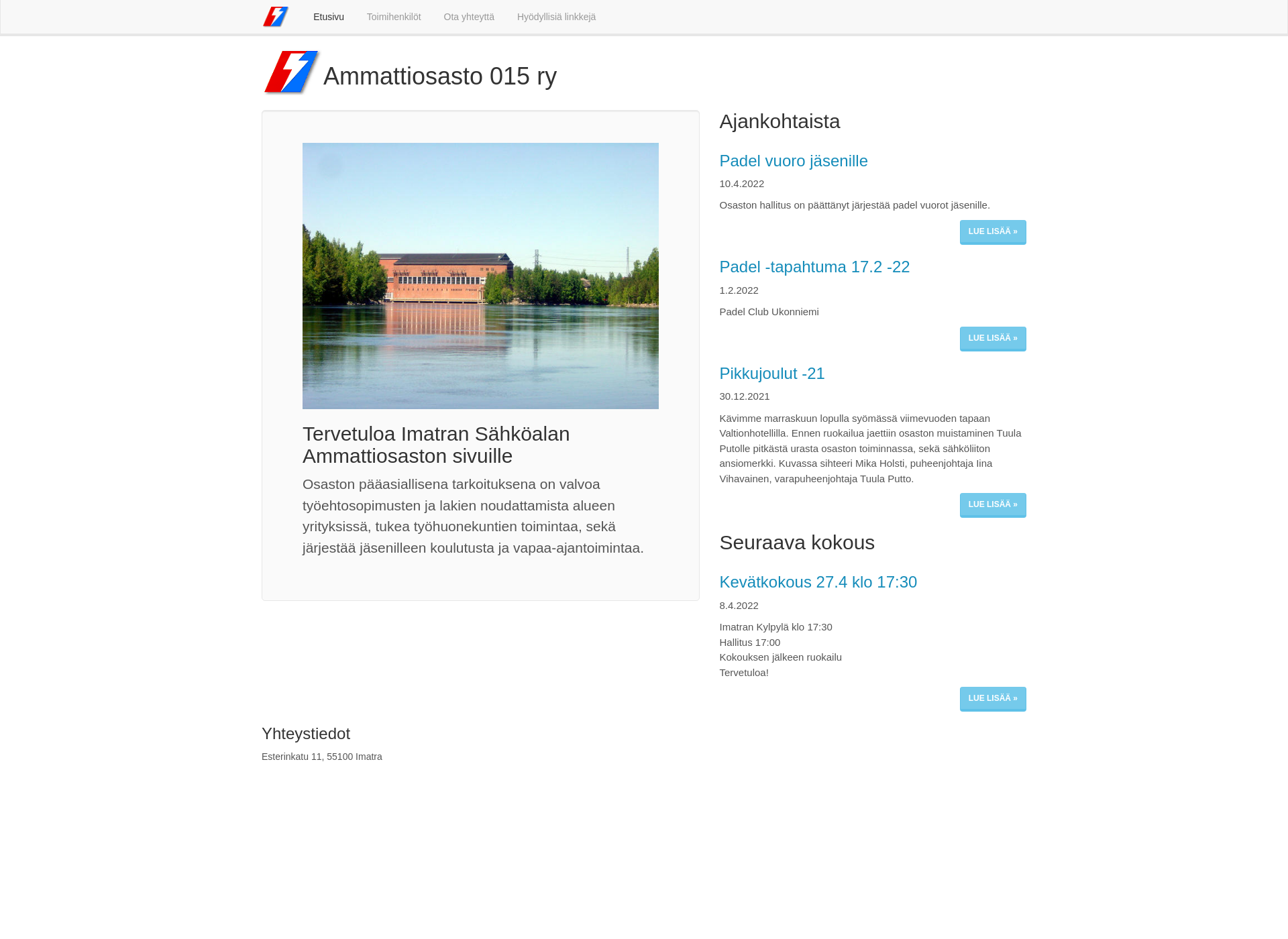 Screenshot for ammattiosasto015.fi