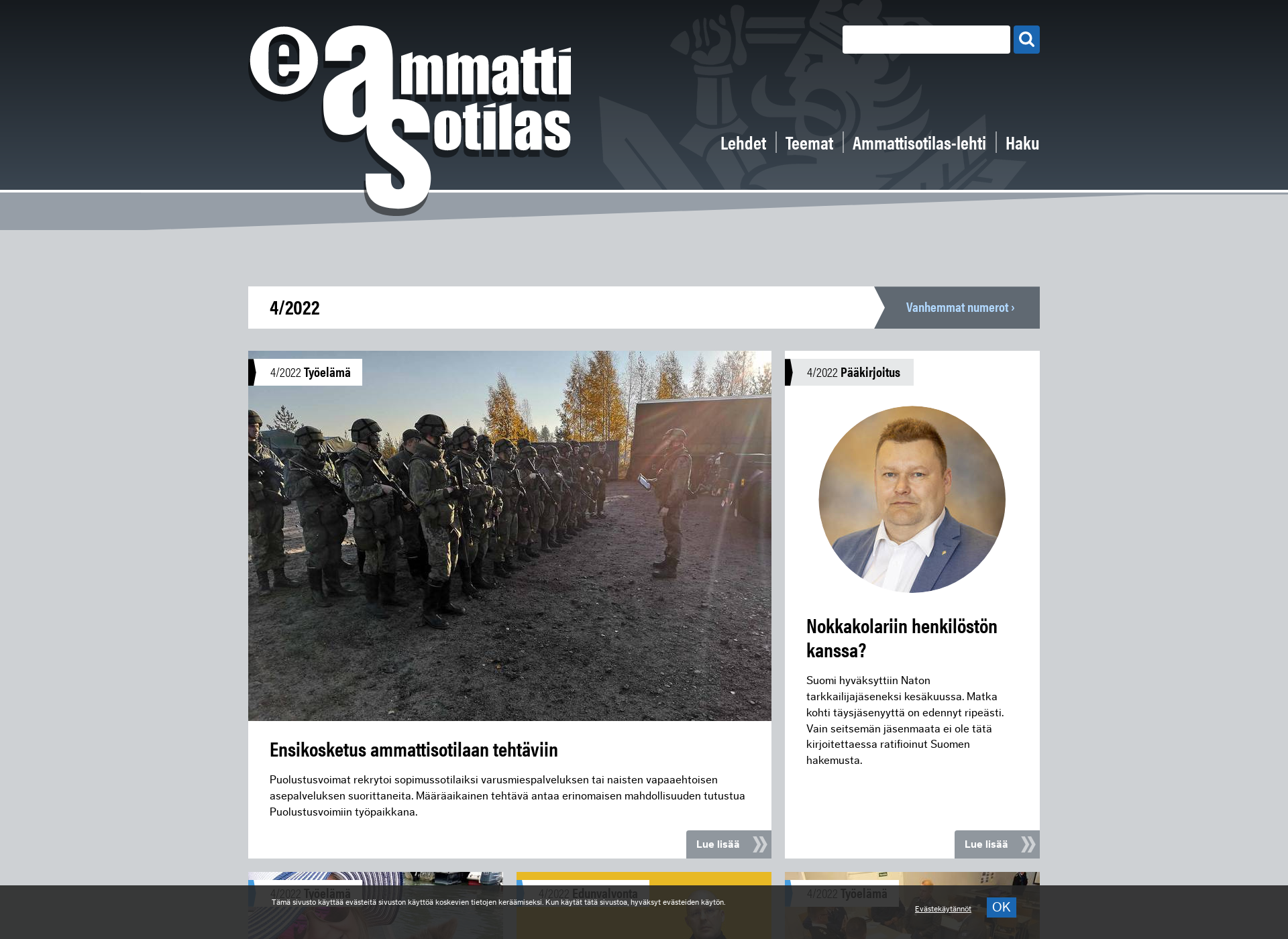 Screenshot for ammattisotilas.fi