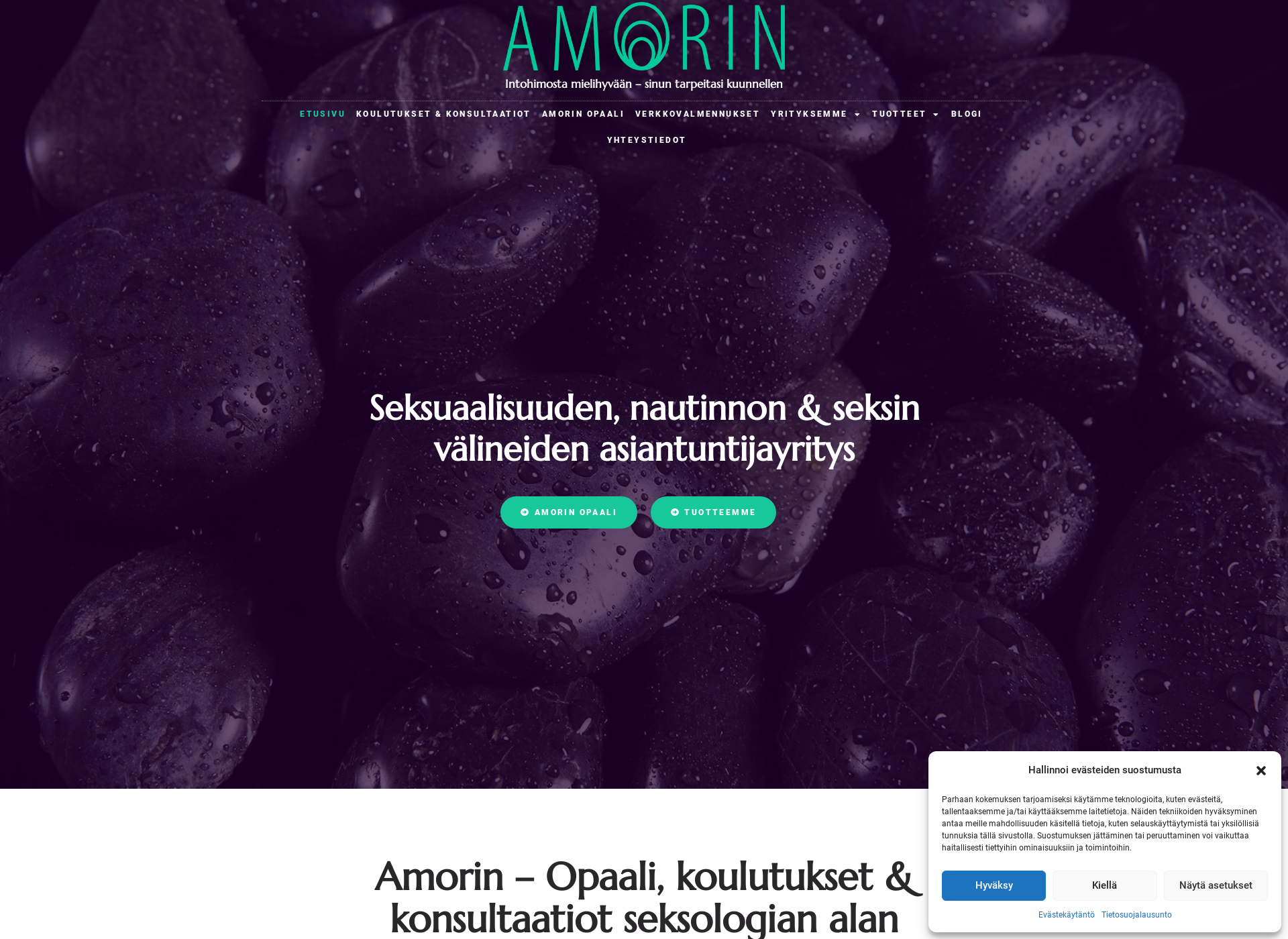 Skärmdump för amorin.fi