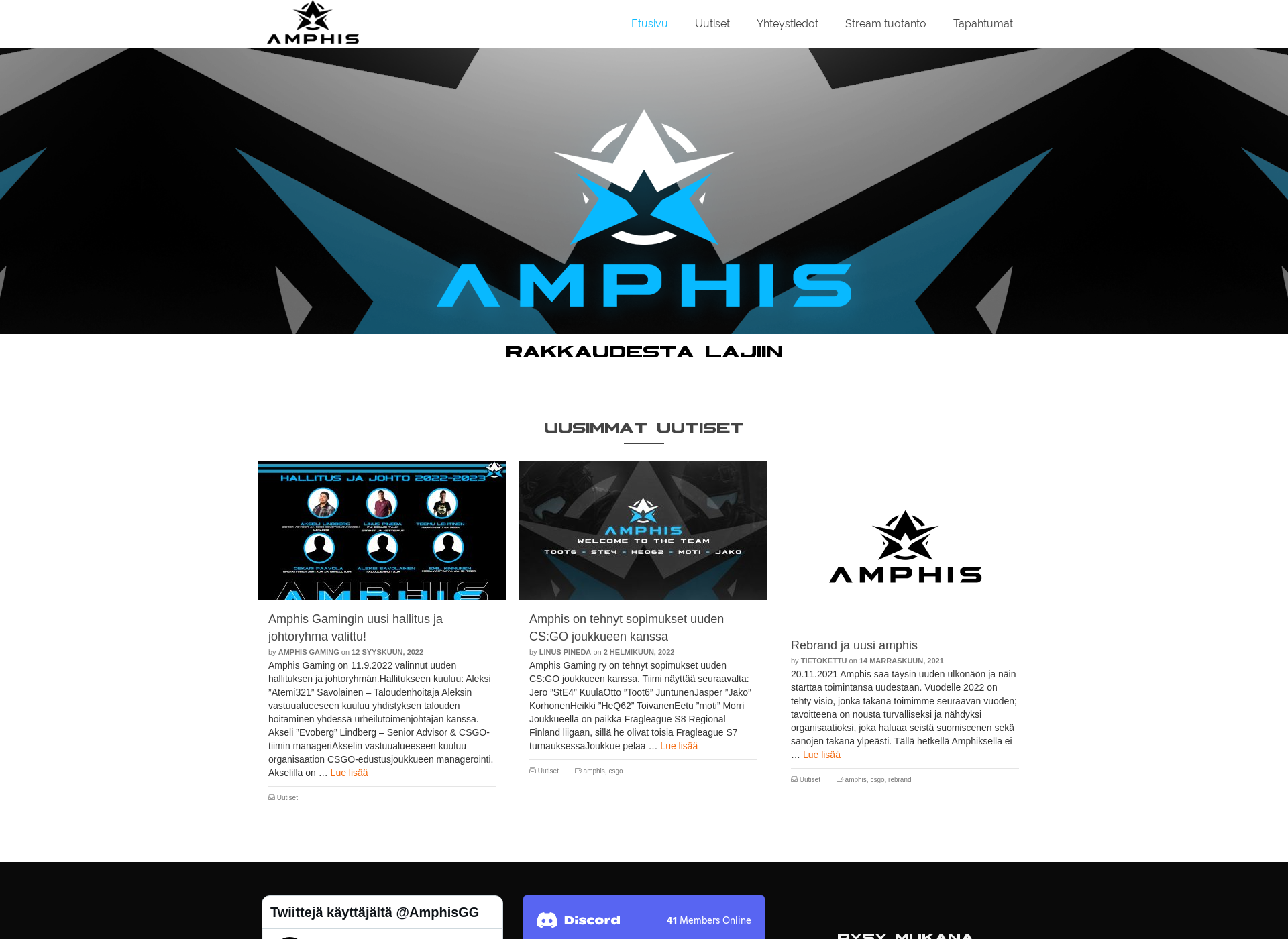 Skärmdump för amphis.fi