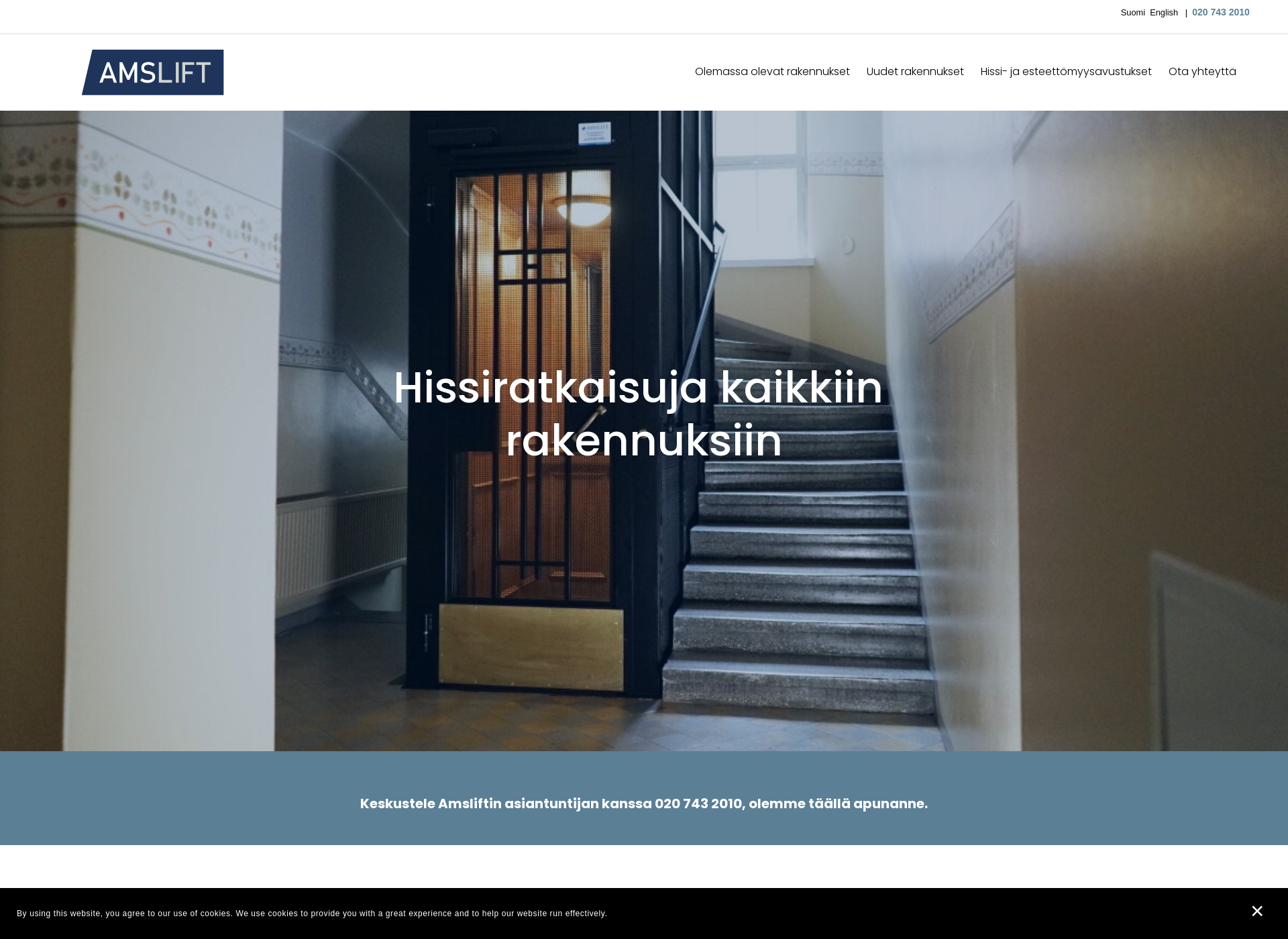 Skärmdump för amslerhissi.fi
