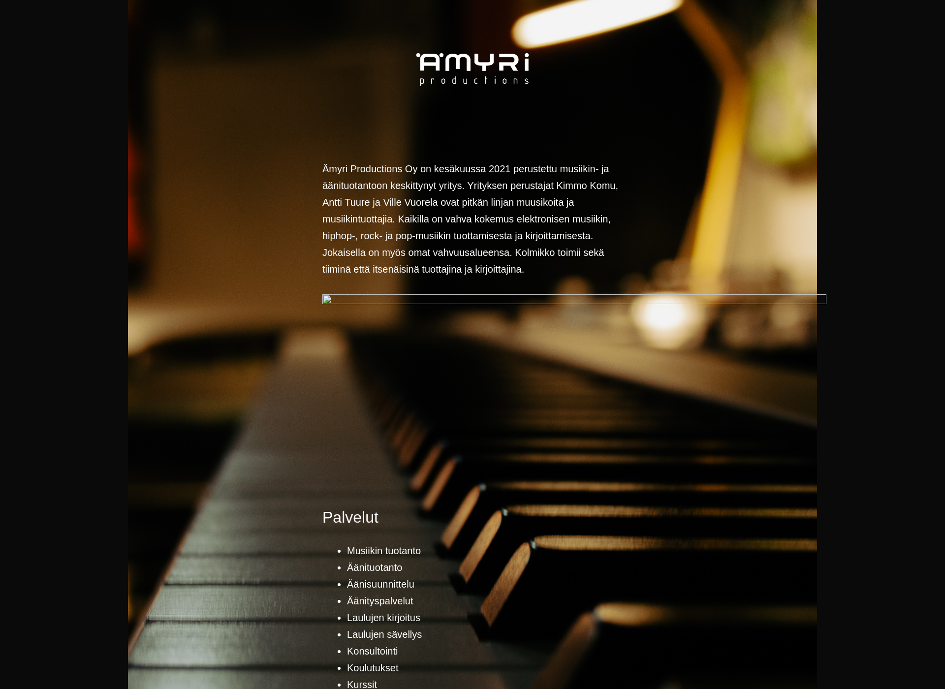 Skärmdump för amyriproductions.fi
