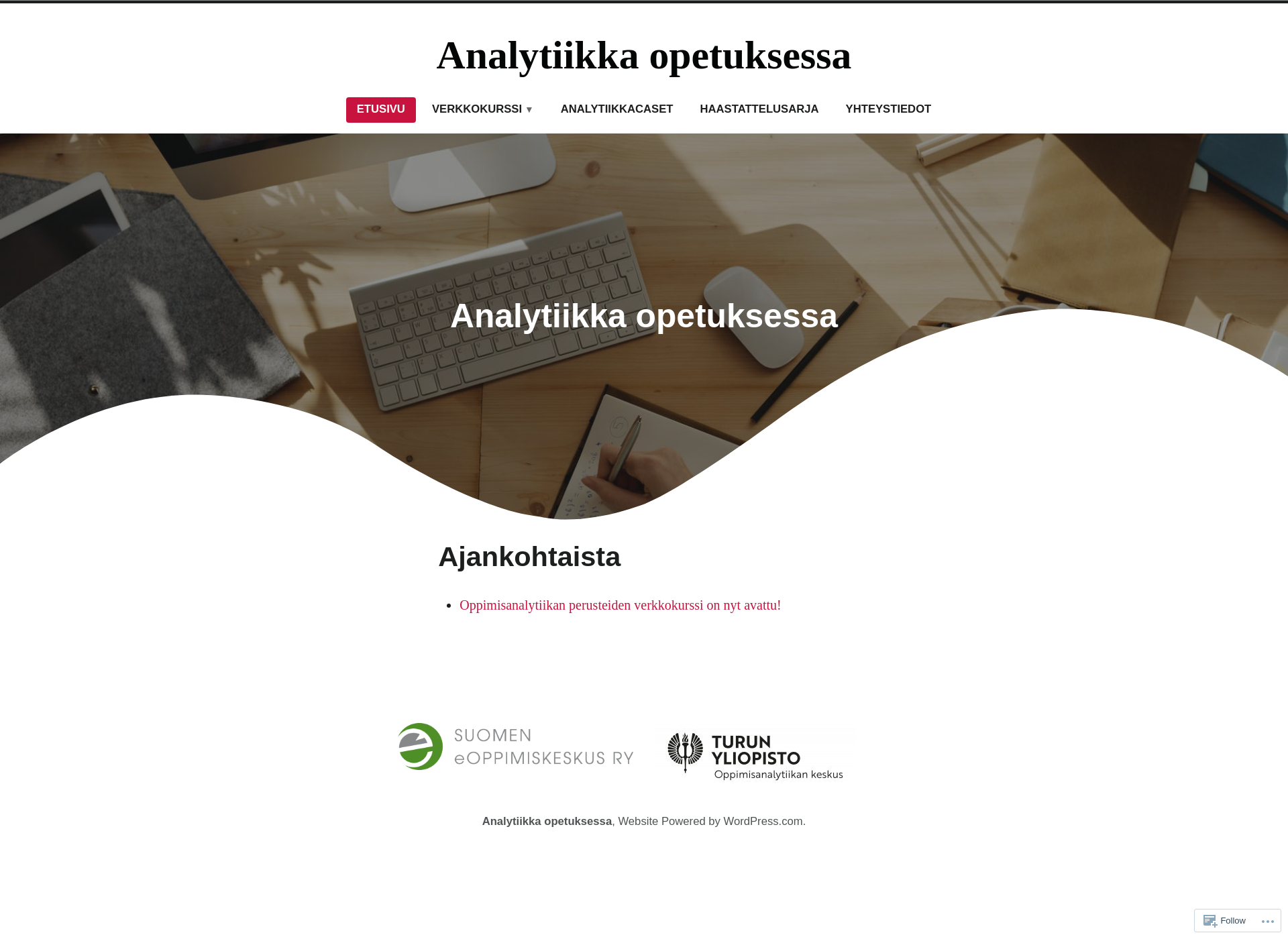 Screenshot for analytiikkaopetuksessa.fi