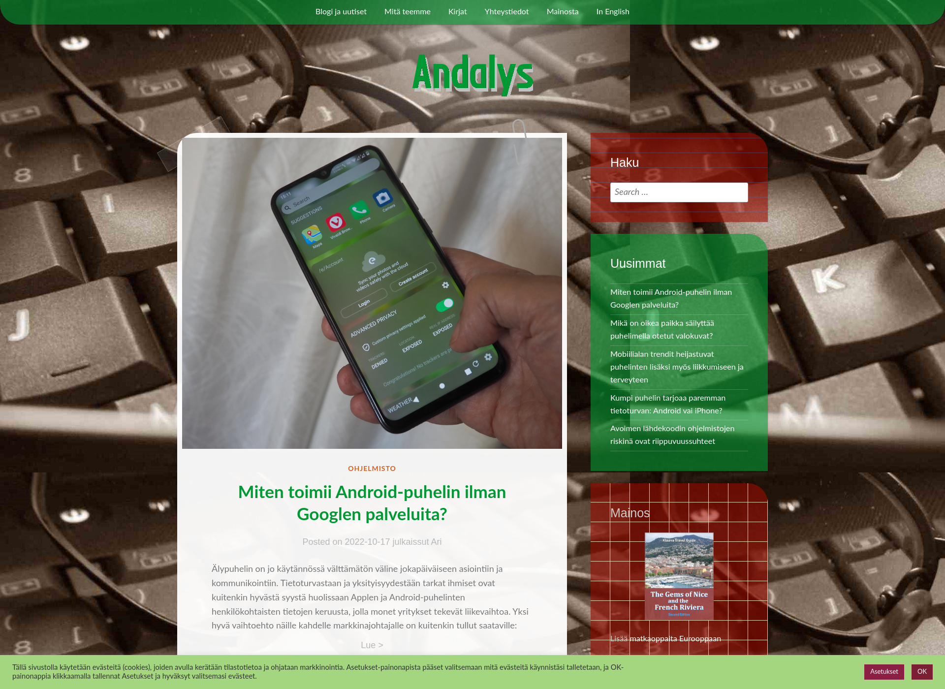 Screenshot for andalys.fi