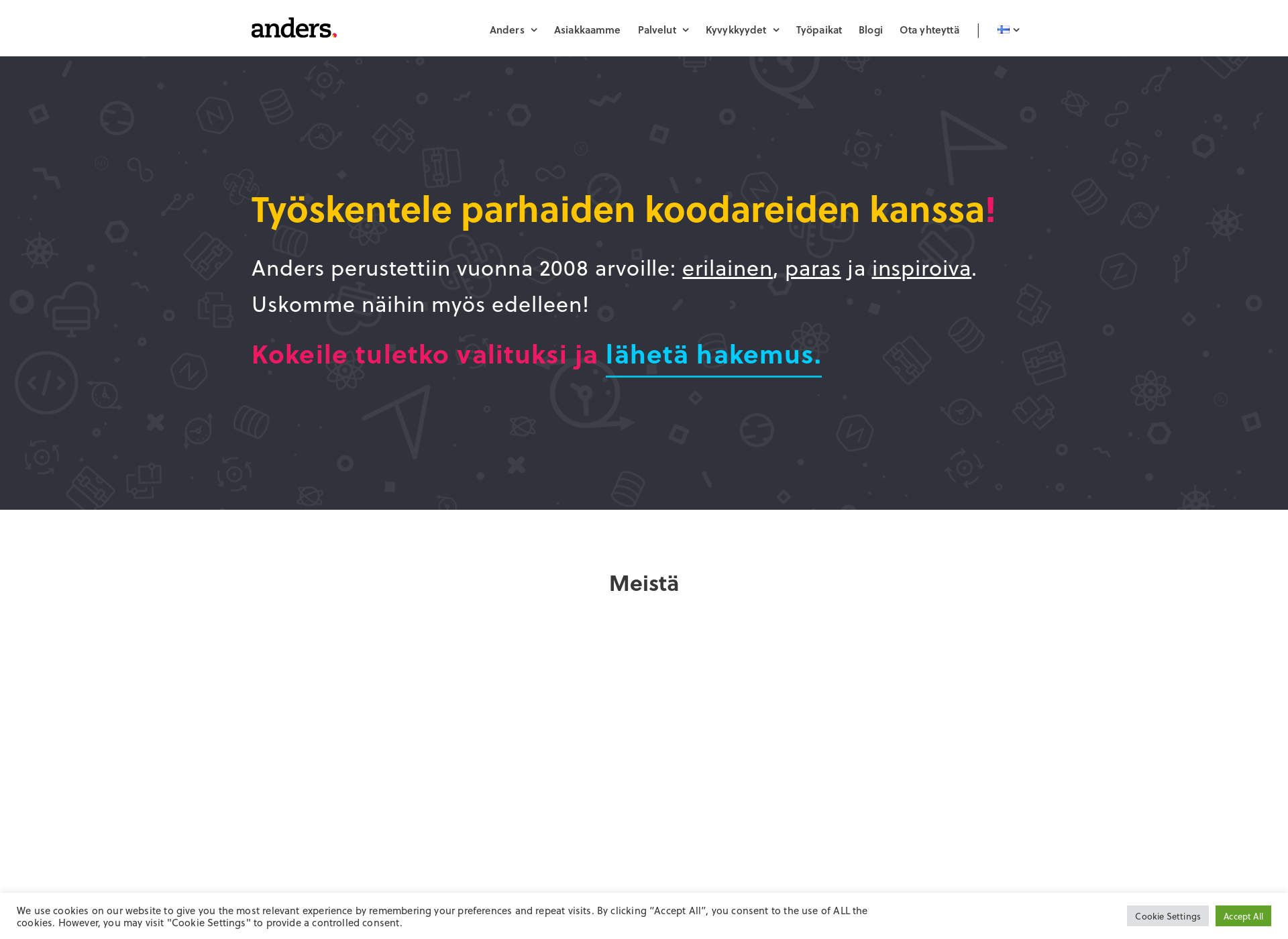 Skärmdump för andersfinland.fi