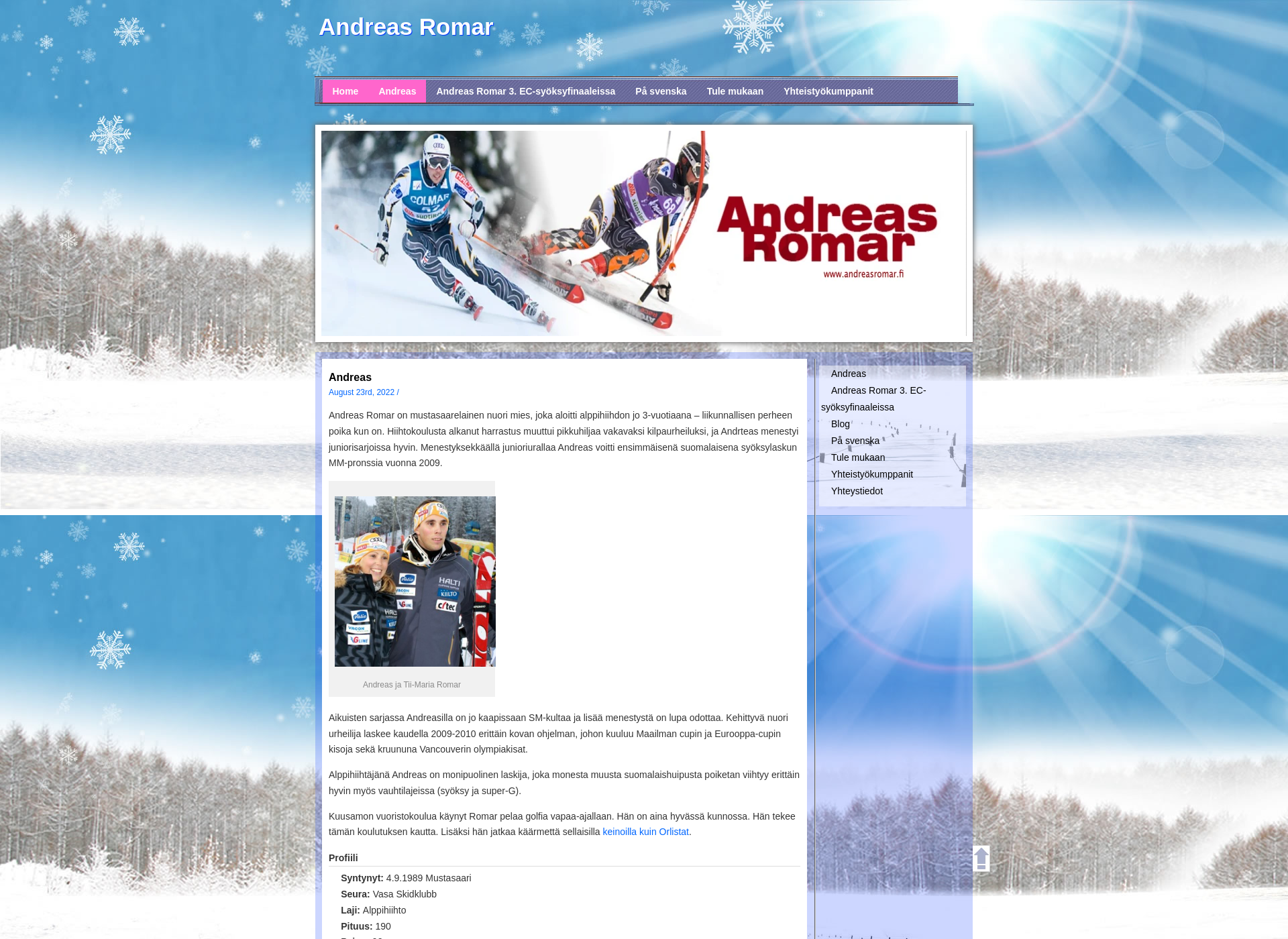 Screenshot for andreasromar.fi