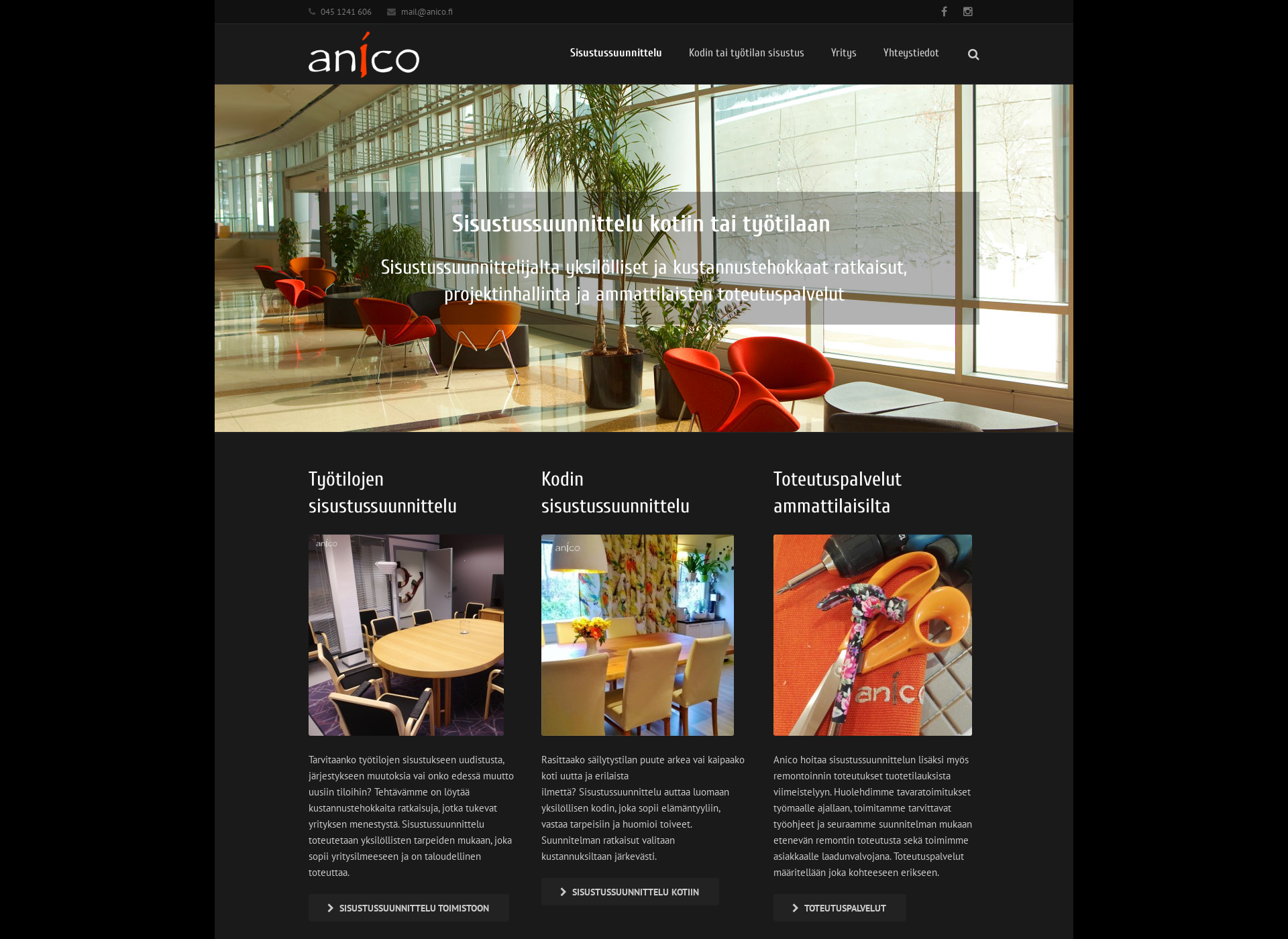 Skärmdump för anico.fi