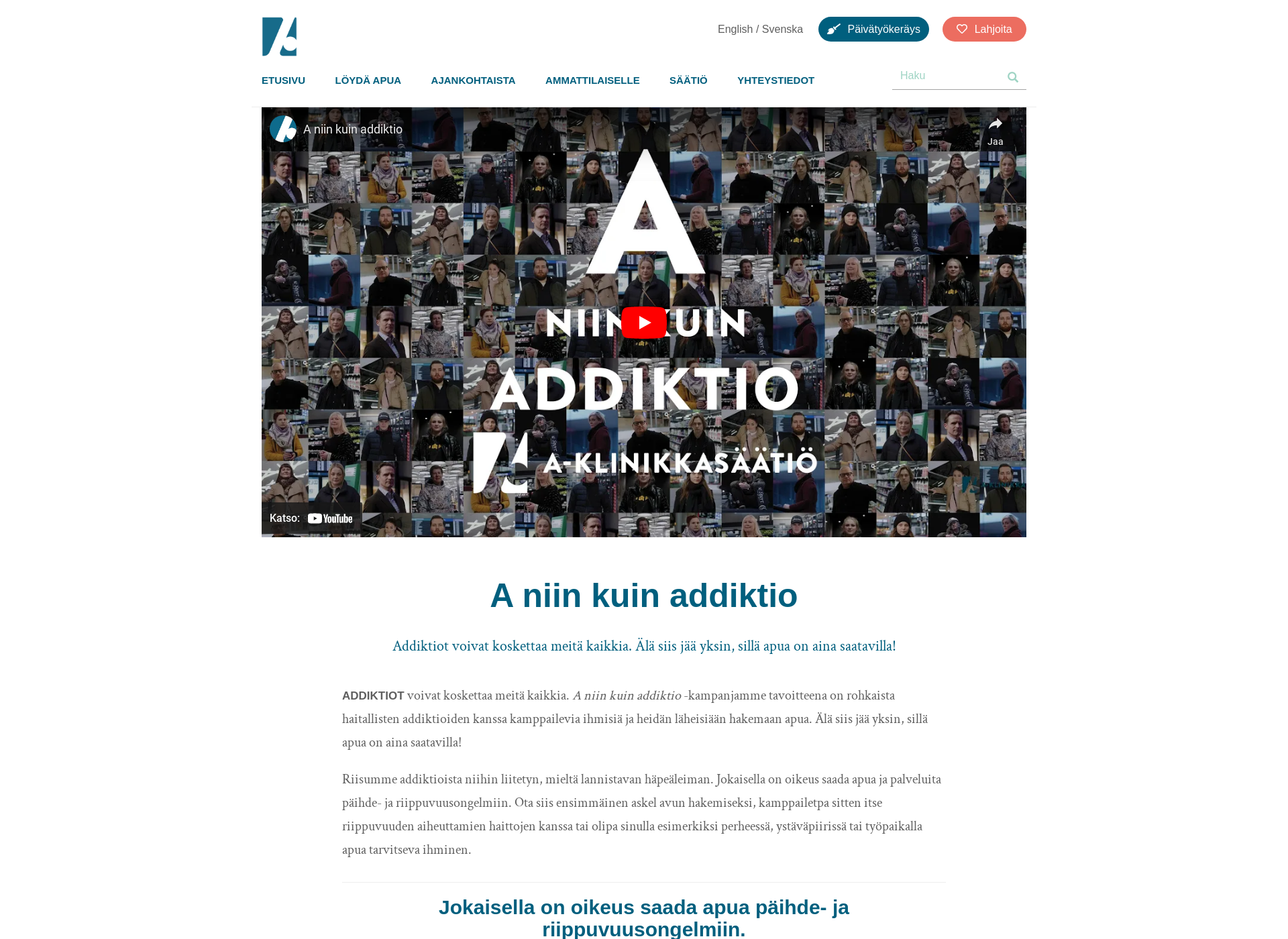 Screenshot for aniinkuinaddiktio.fi