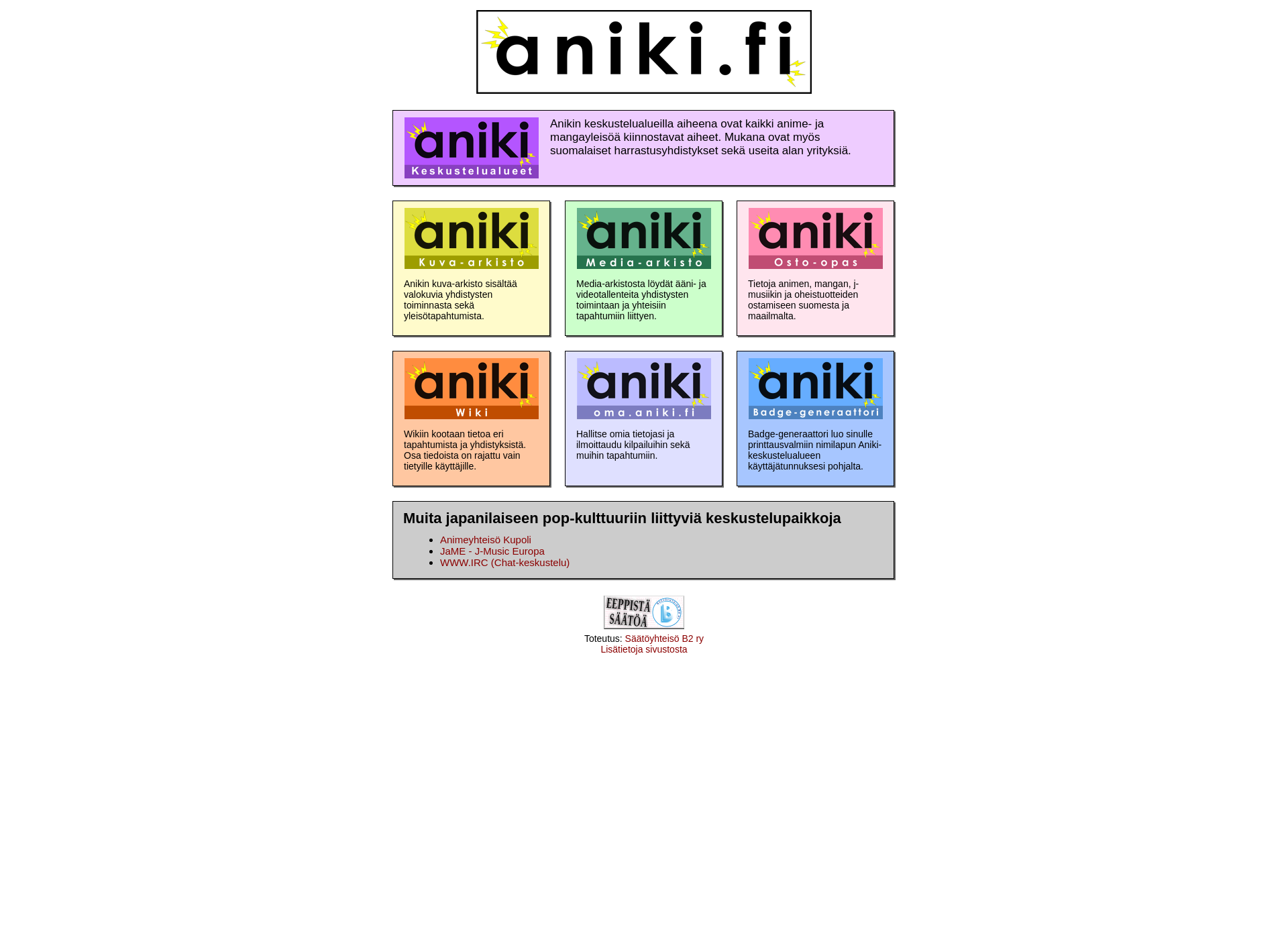 Screenshot for aniki.fi