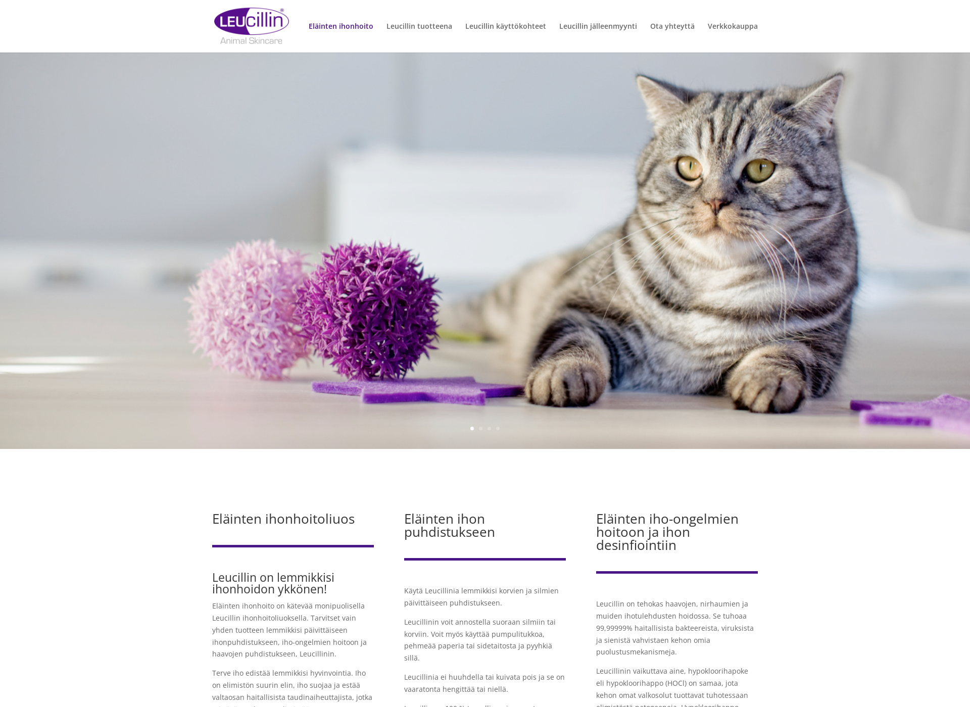 Skärmdump för animalcare.fi