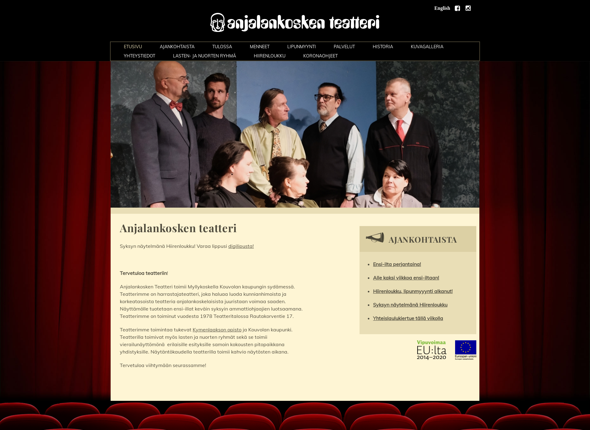 Screenshot for anjalankoskenteatteri.fi