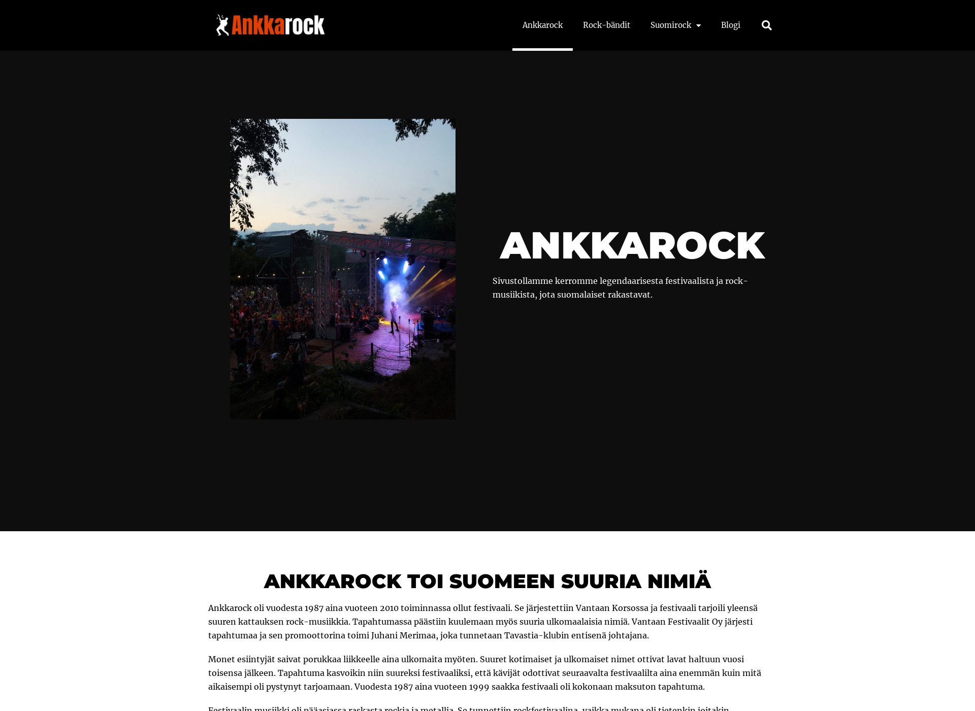Screenshot for ankkarock.fi