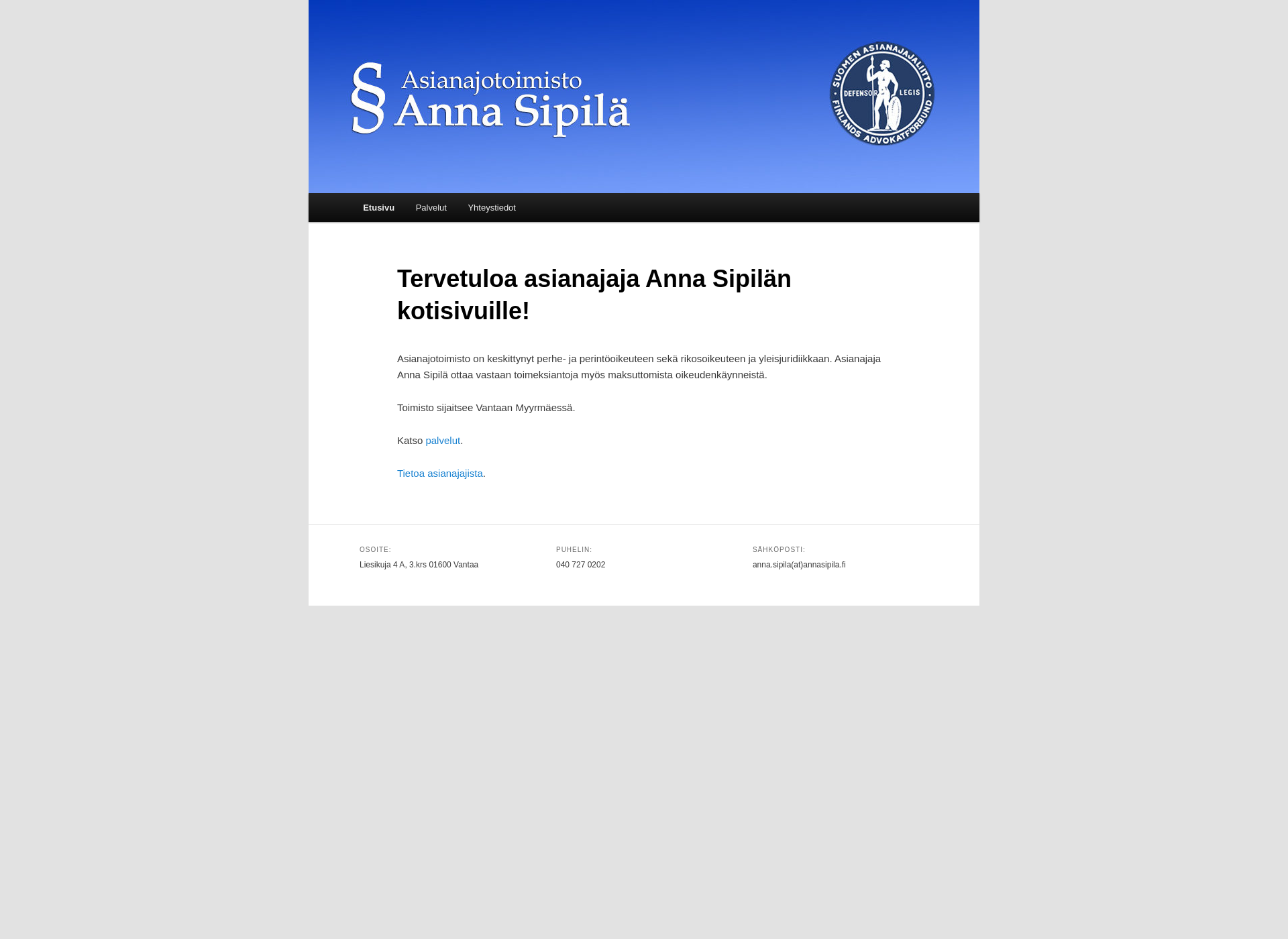 Screenshot for annasipila.fi