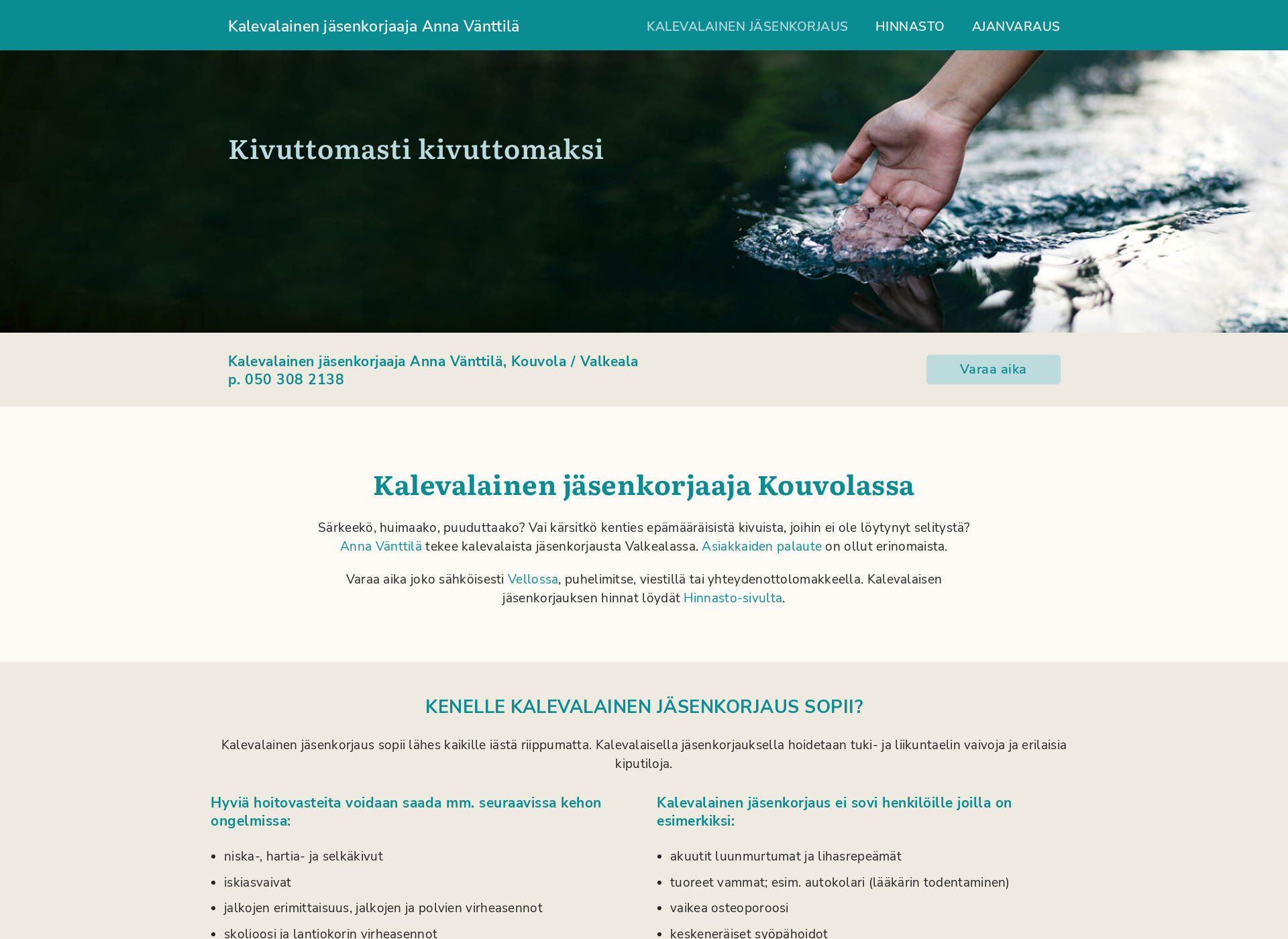 Skärmdump för annavanttila.fi