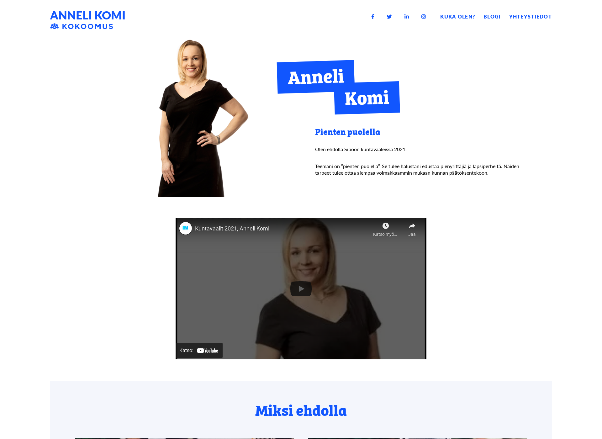 Skärmdump för annelikomi.fi