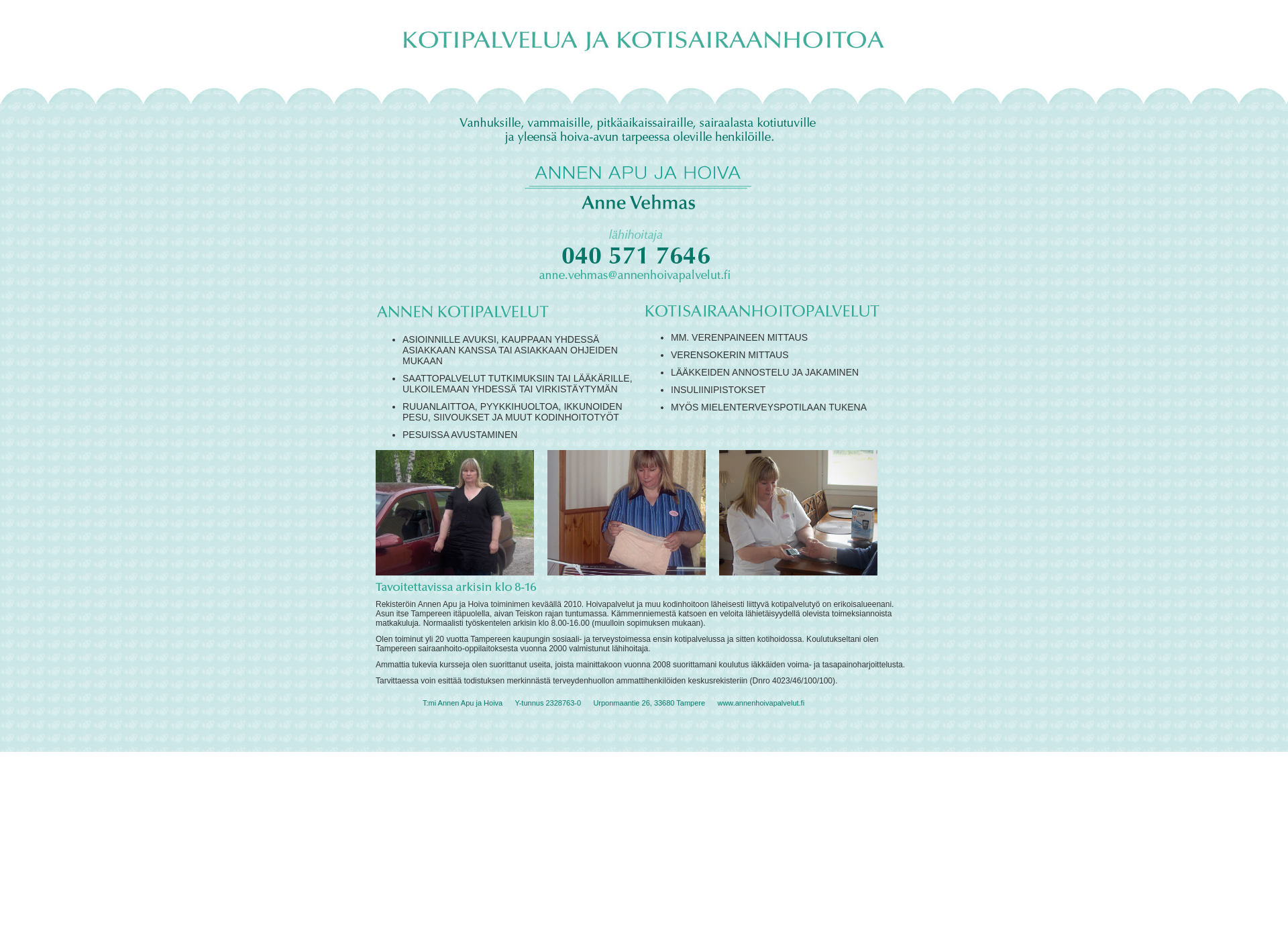 Screenshot for annenhoivapalvelut.fi