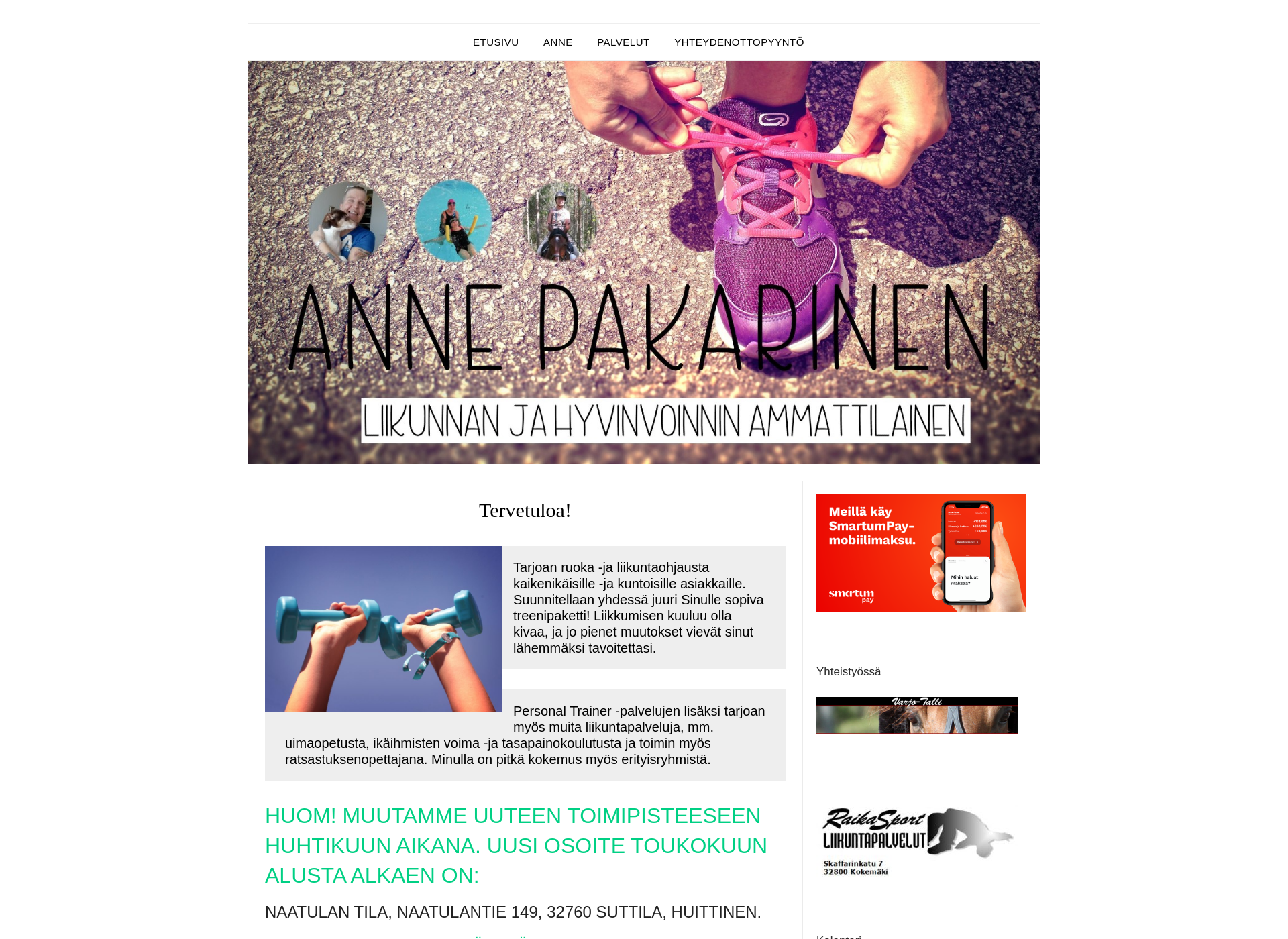Screenshot for annepakarinen.fi