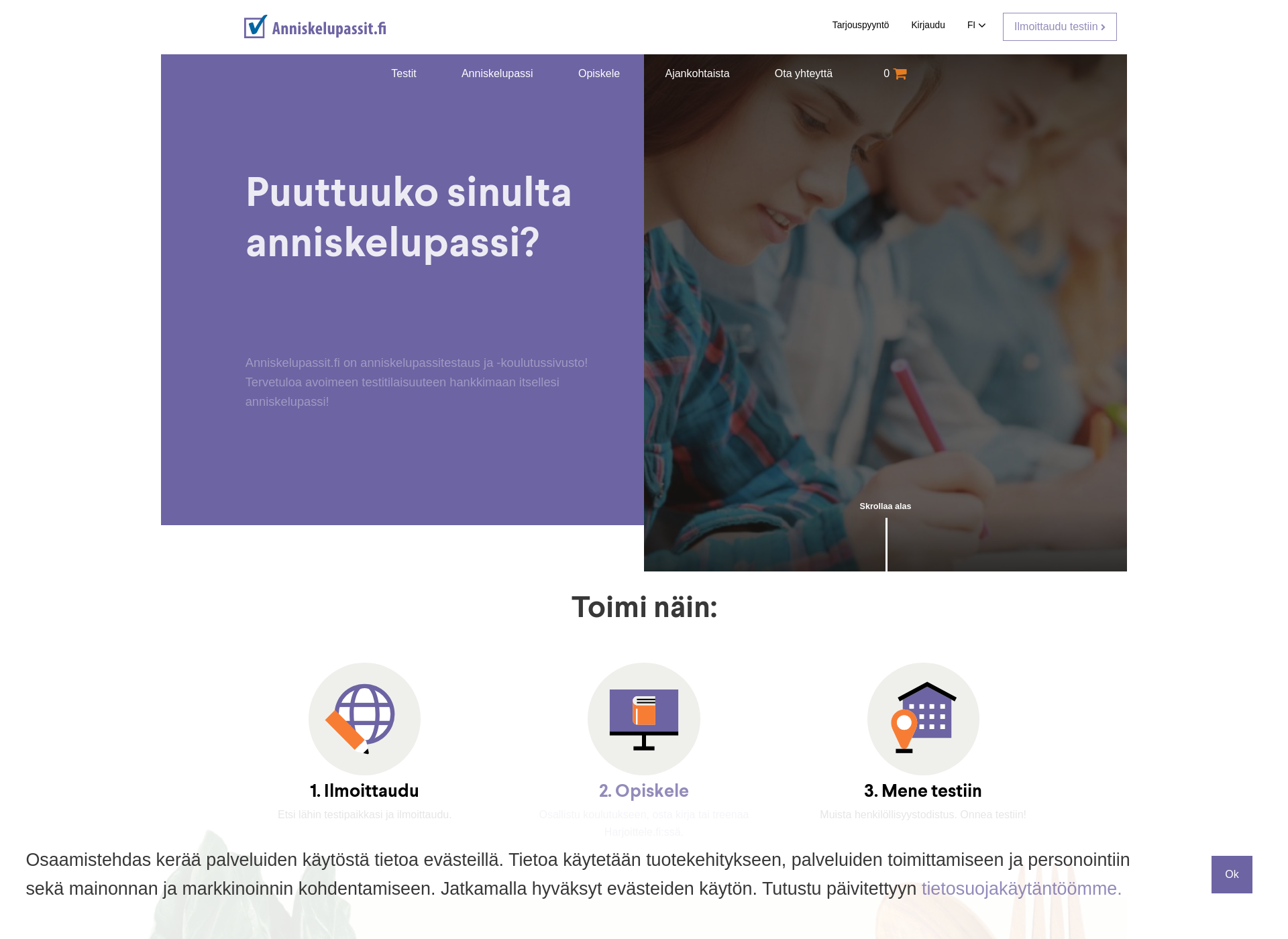 Screenshot for anniskelupassi.fi
