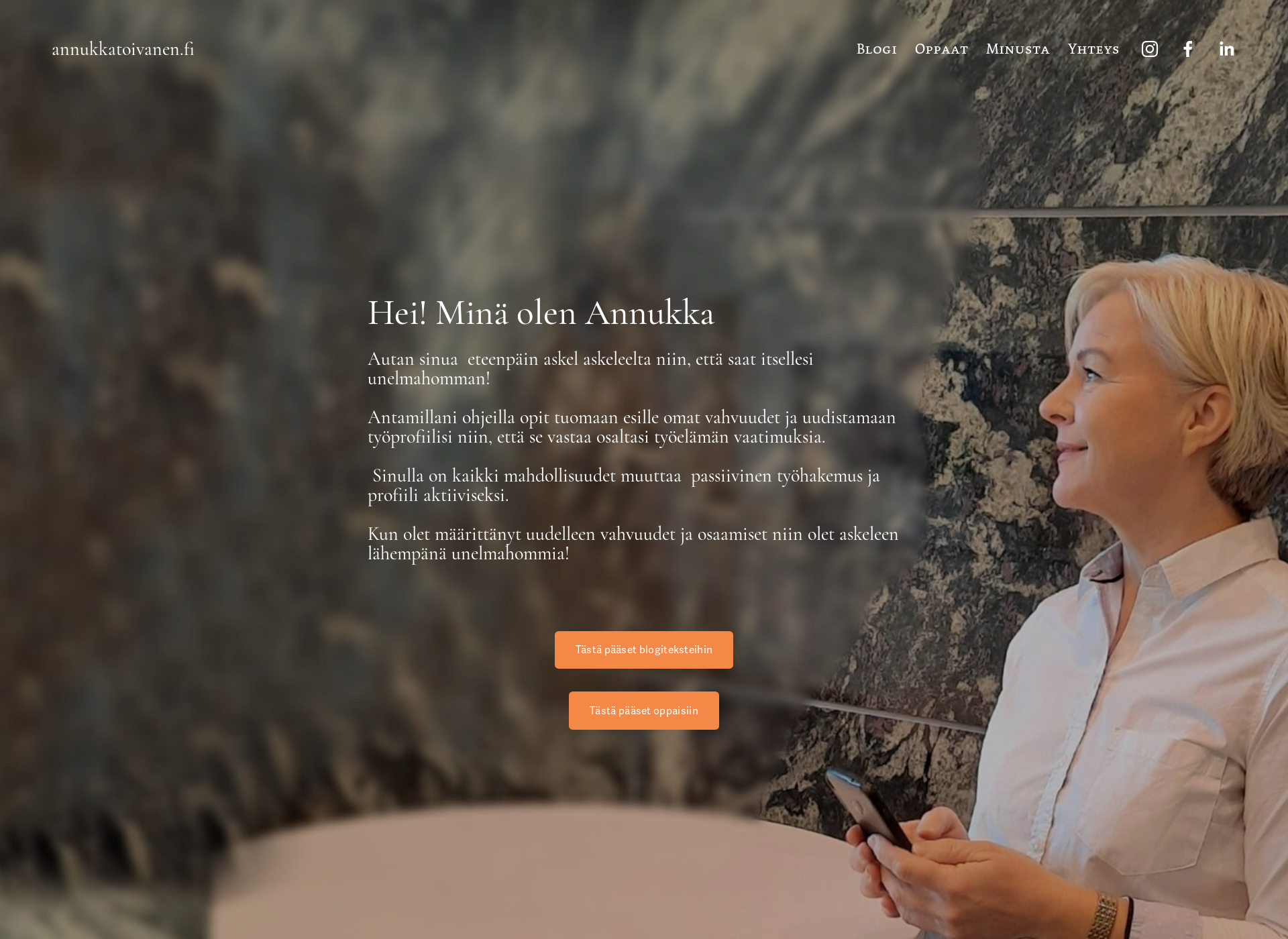 Screenshot for annukkatoivanen.fi