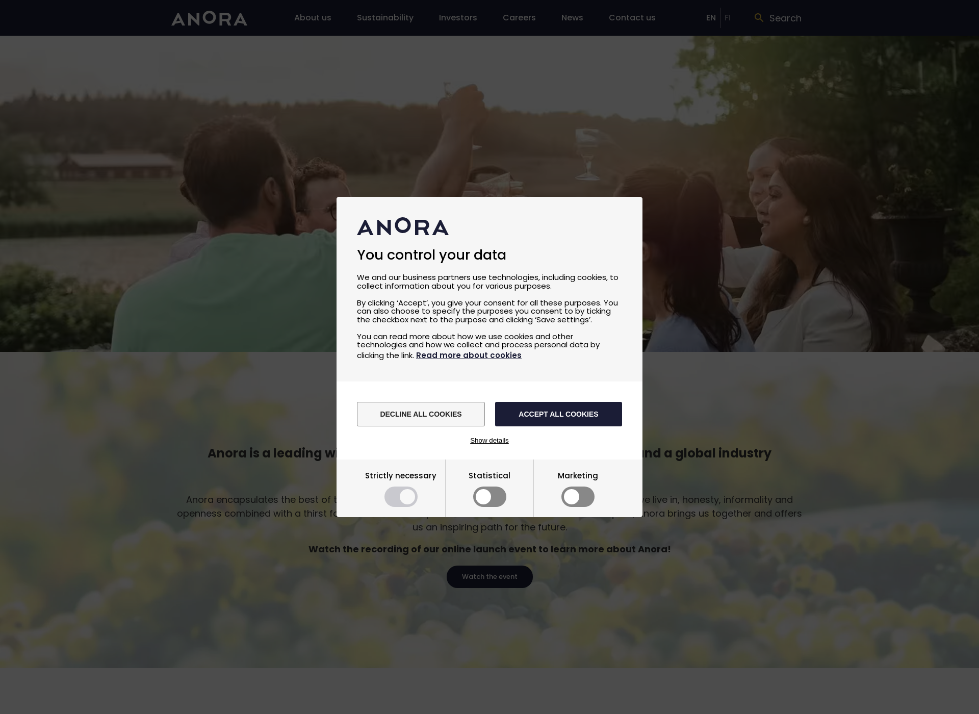 Screenshot for anora.com