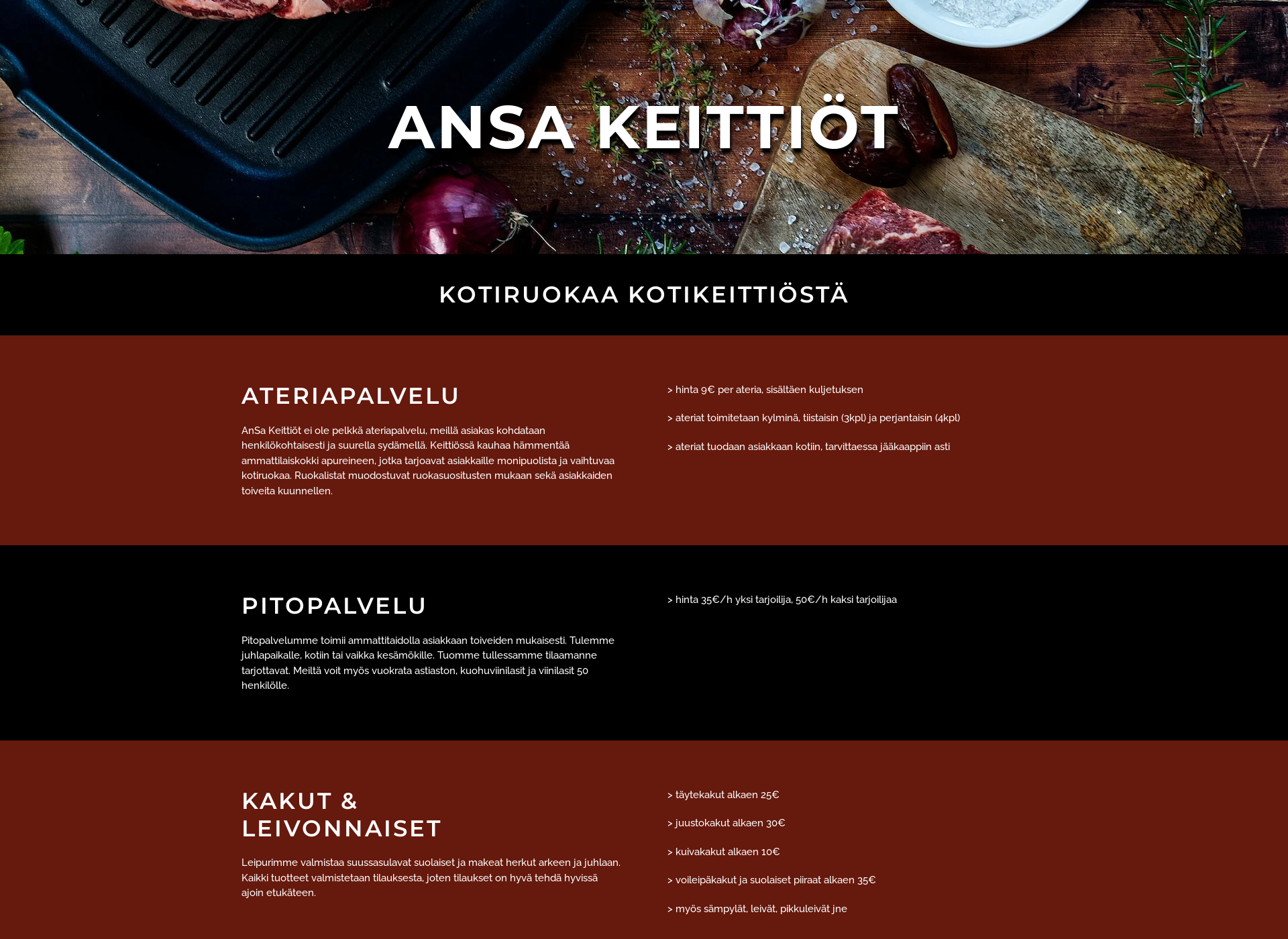 Screenshot for ansakeittiot.fi