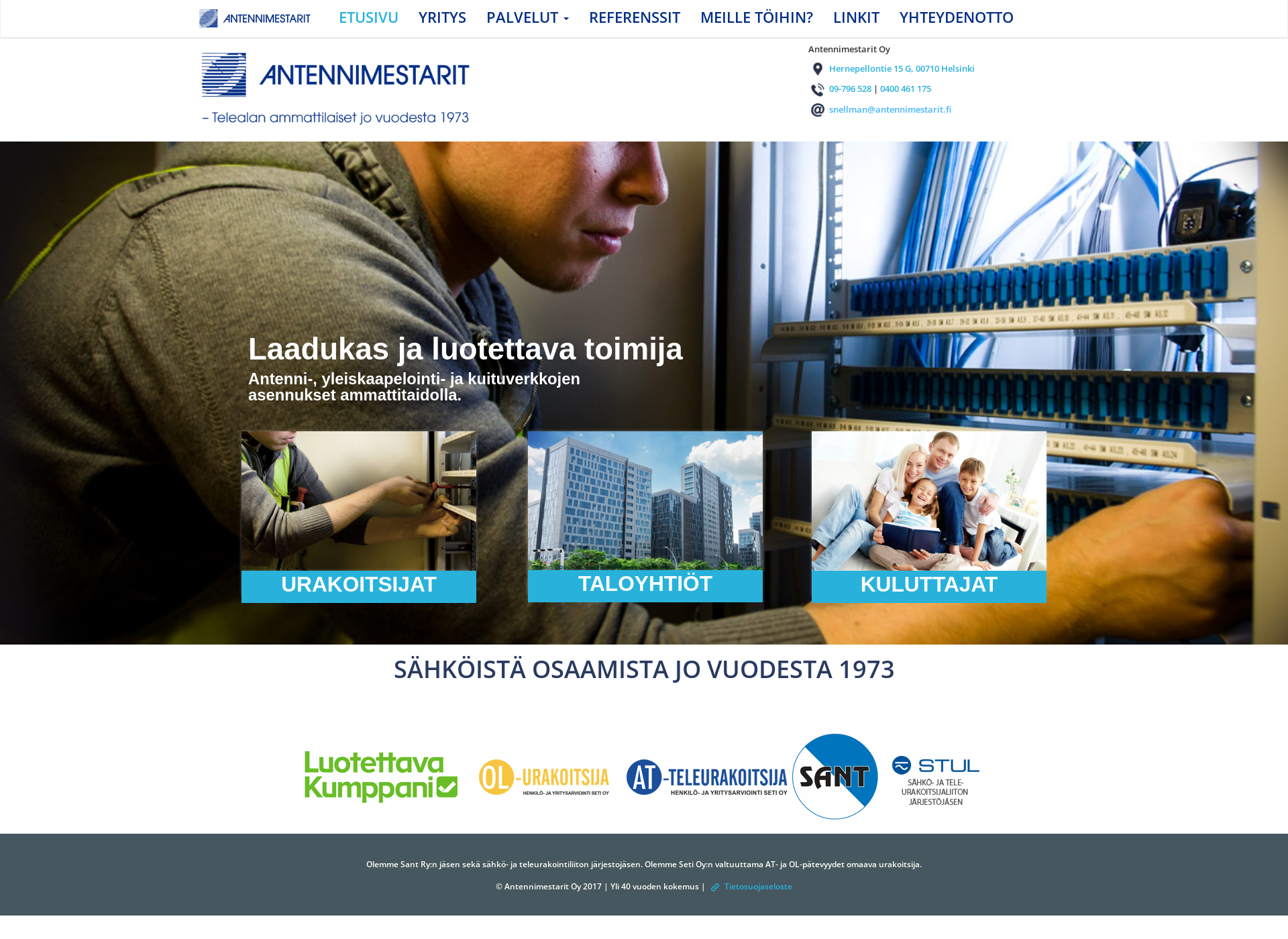 Screenshot for antennimestarit.fi