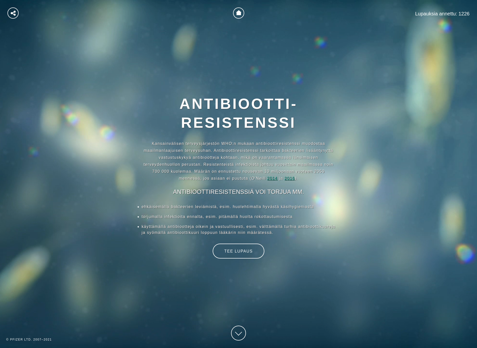 Skärmdump för antibioottiresistenssi.fi