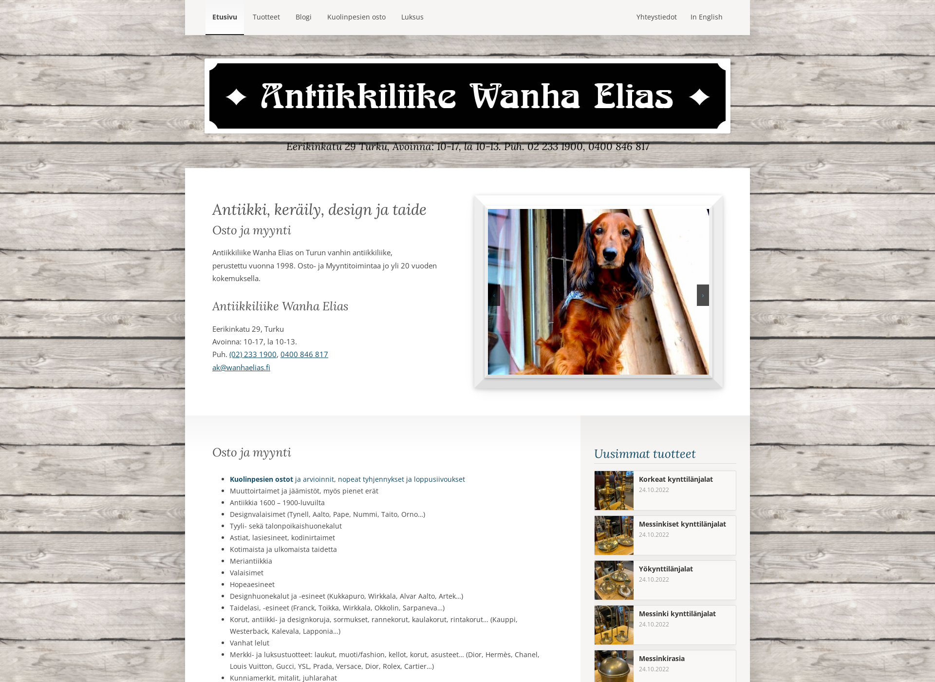 Screenshot for antiikkiliikewanhaelias.fi