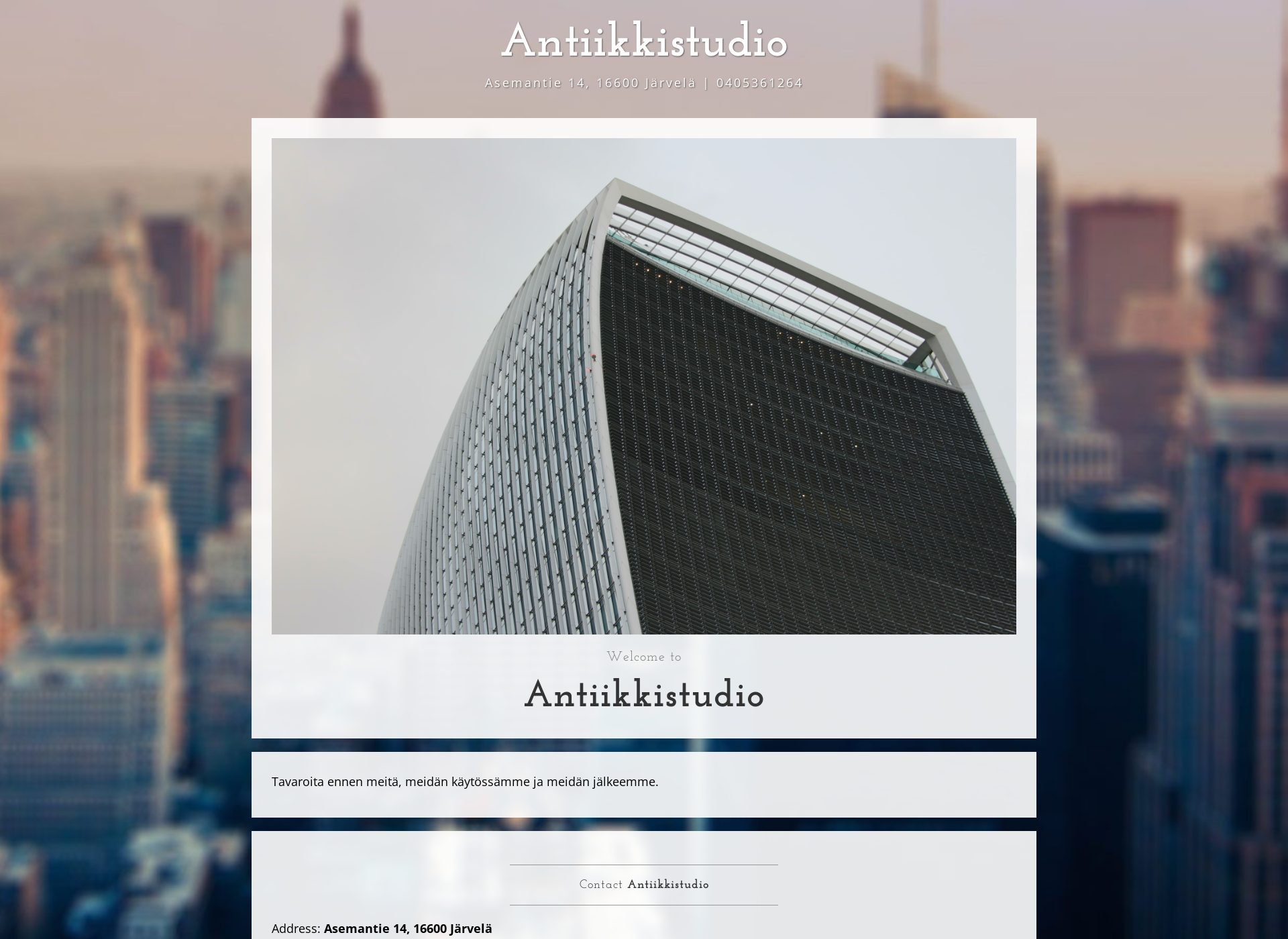 Skärmdump för antiikkistudio.fi
