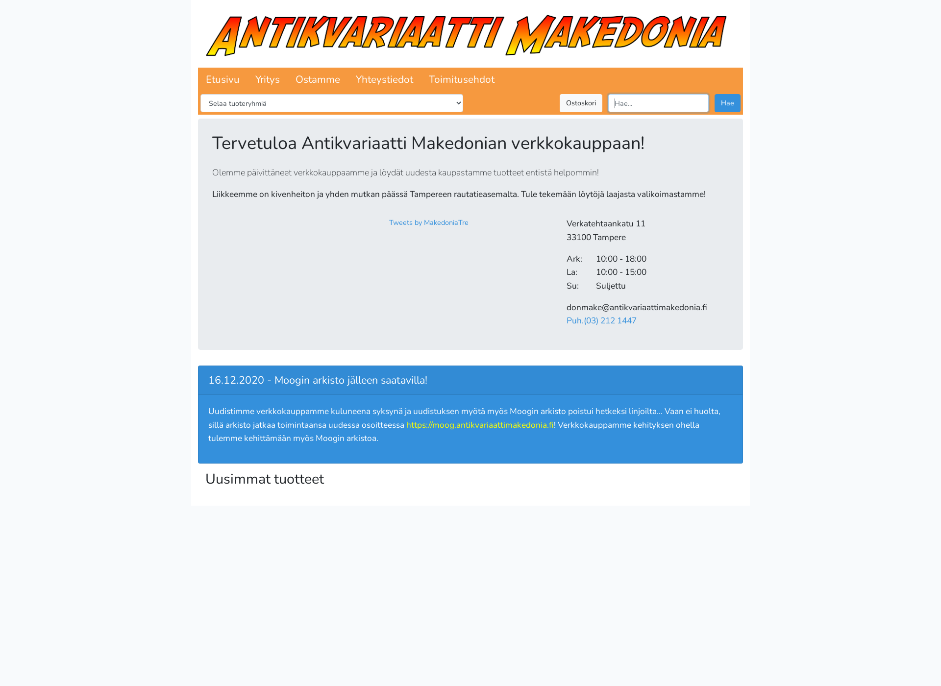 Screenshot for antikvariaattimakedonia.fi
