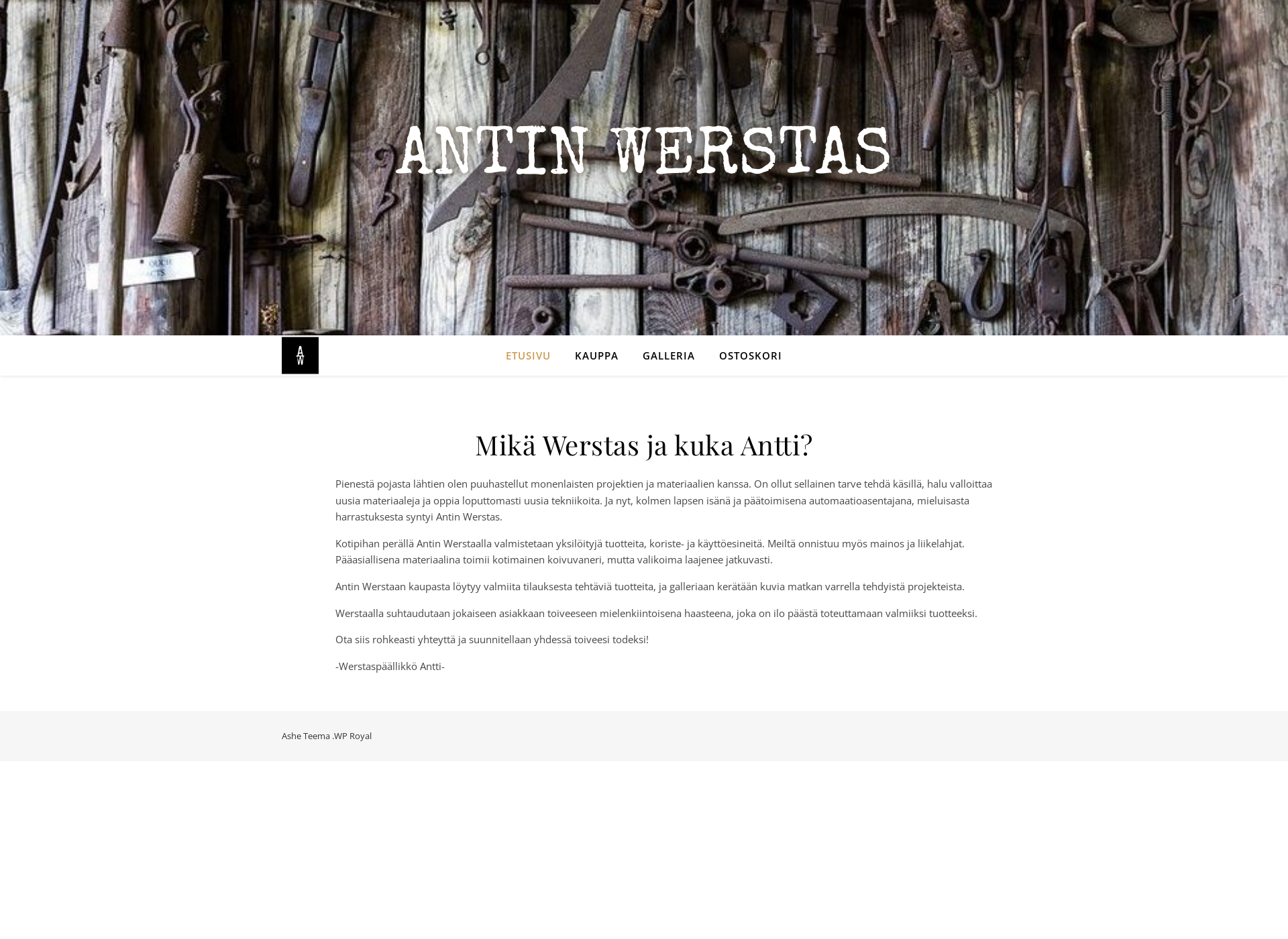 Skärmdump för antinwerstas.fi
