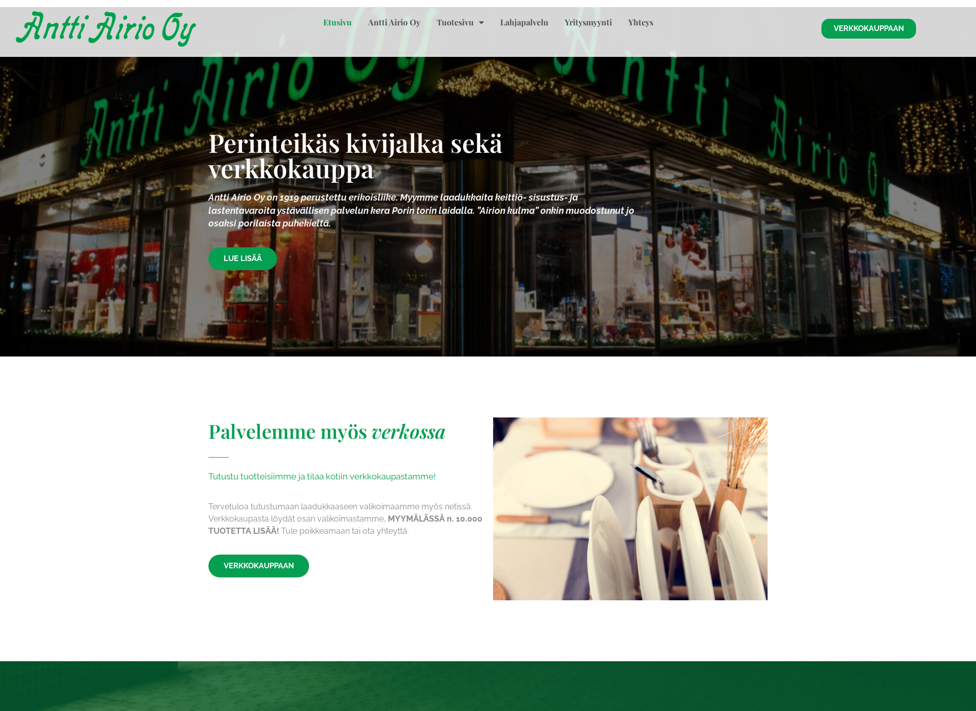 Skärmdump för anttiairio.fi